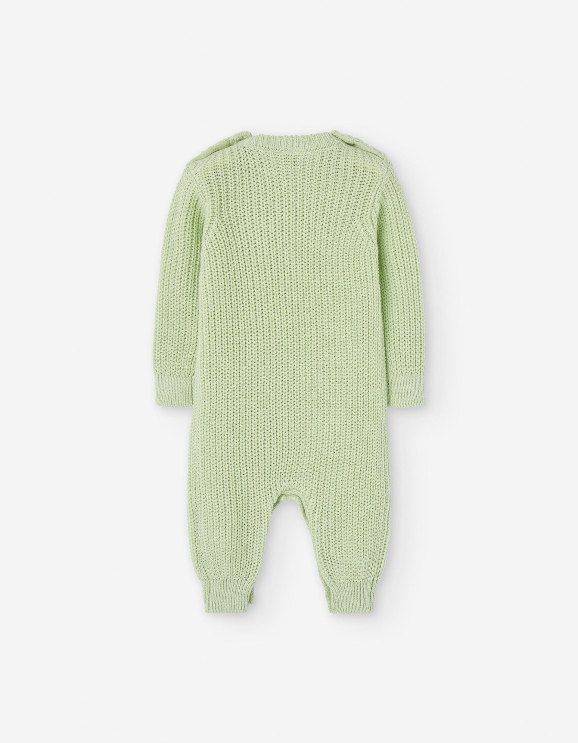 Babygrow de Malha com Bordados para Recém-Nascido, Verde