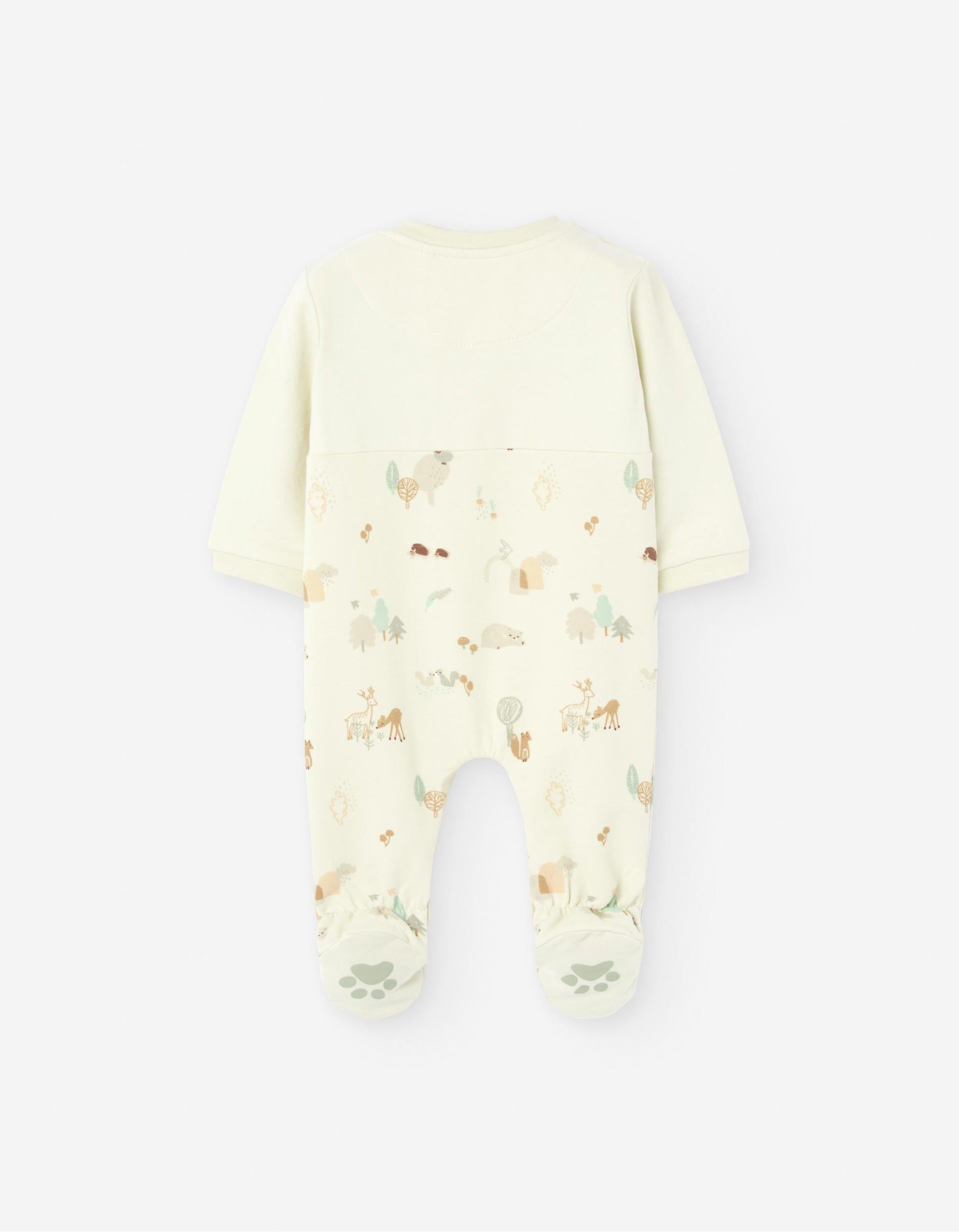 Babygrow com Motivo para Recém-Nascido 'Floresta', Bege