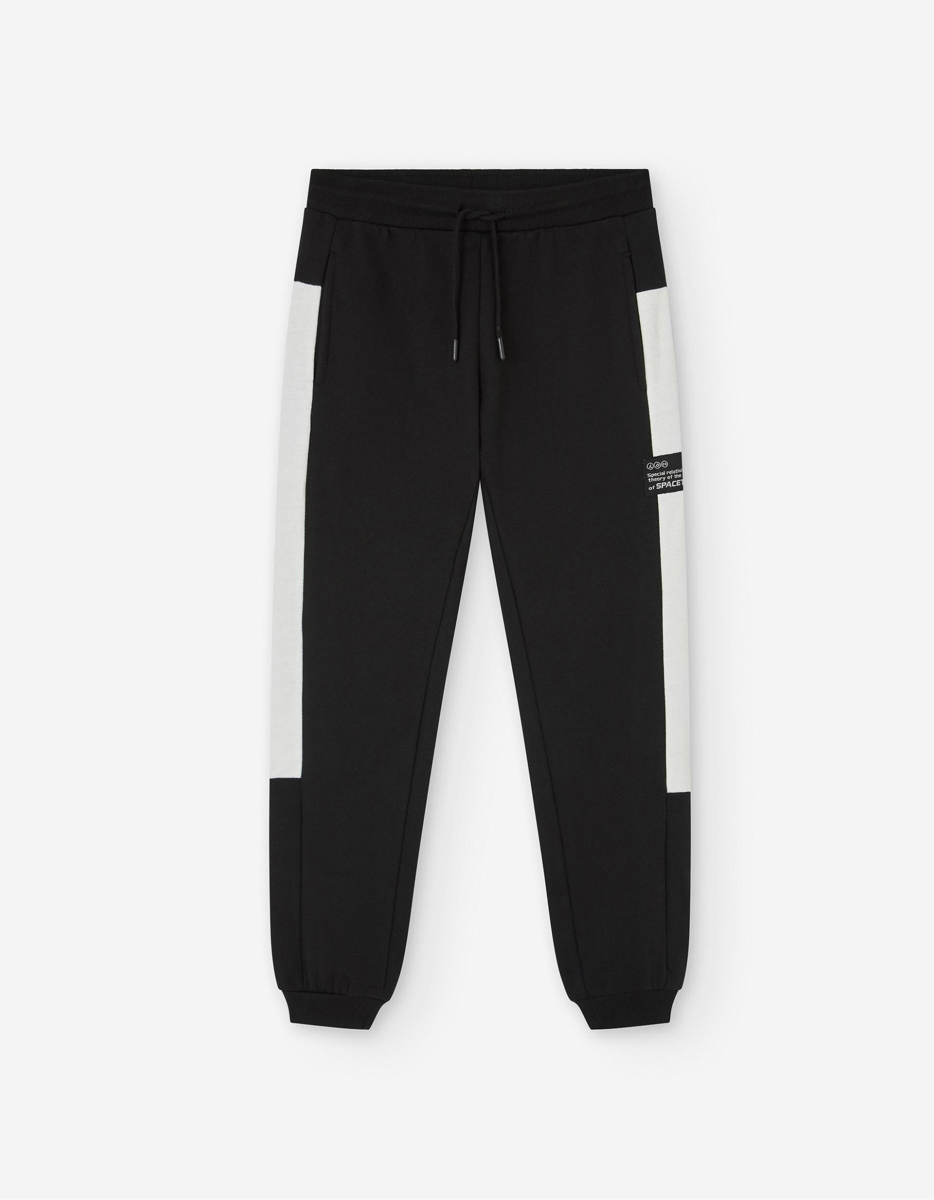 Calças Joggers Bicolores para Menino, Preto/Branco