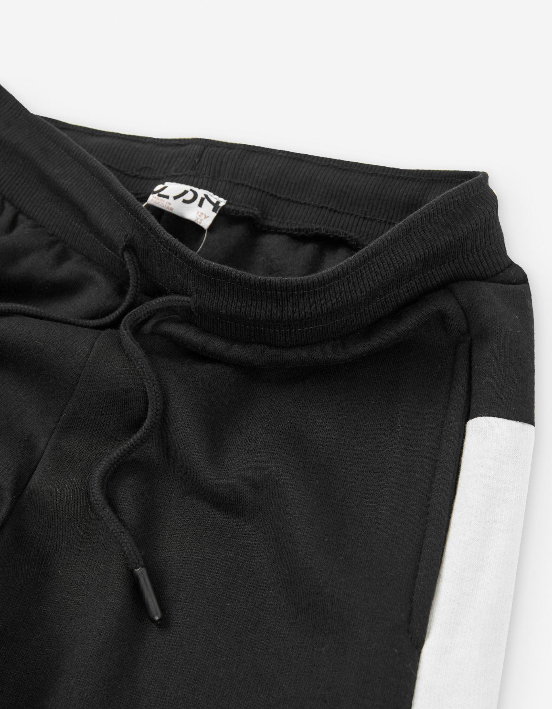 Calças Joggers Bicolores para Menino, Preto/Branco