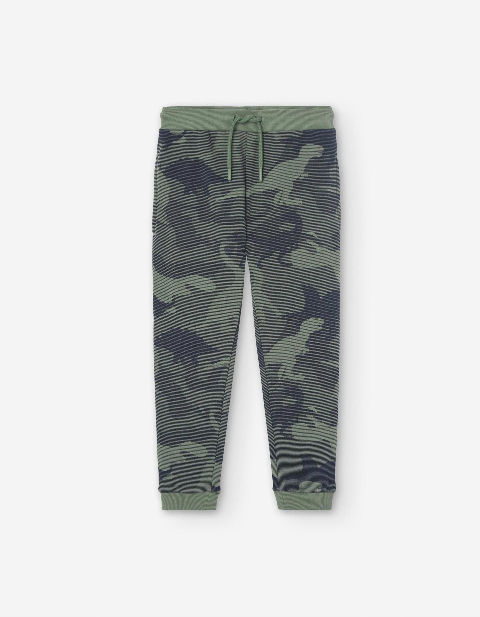 Calças Joggers com Padrão de Dinossauros para Menino, Verde