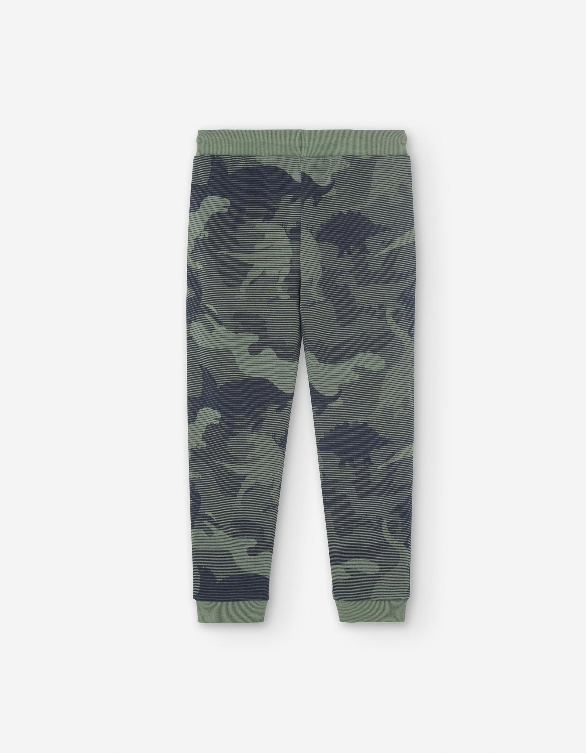 Calças Joggers com Padrão de Dinossauros para Menino, Verde