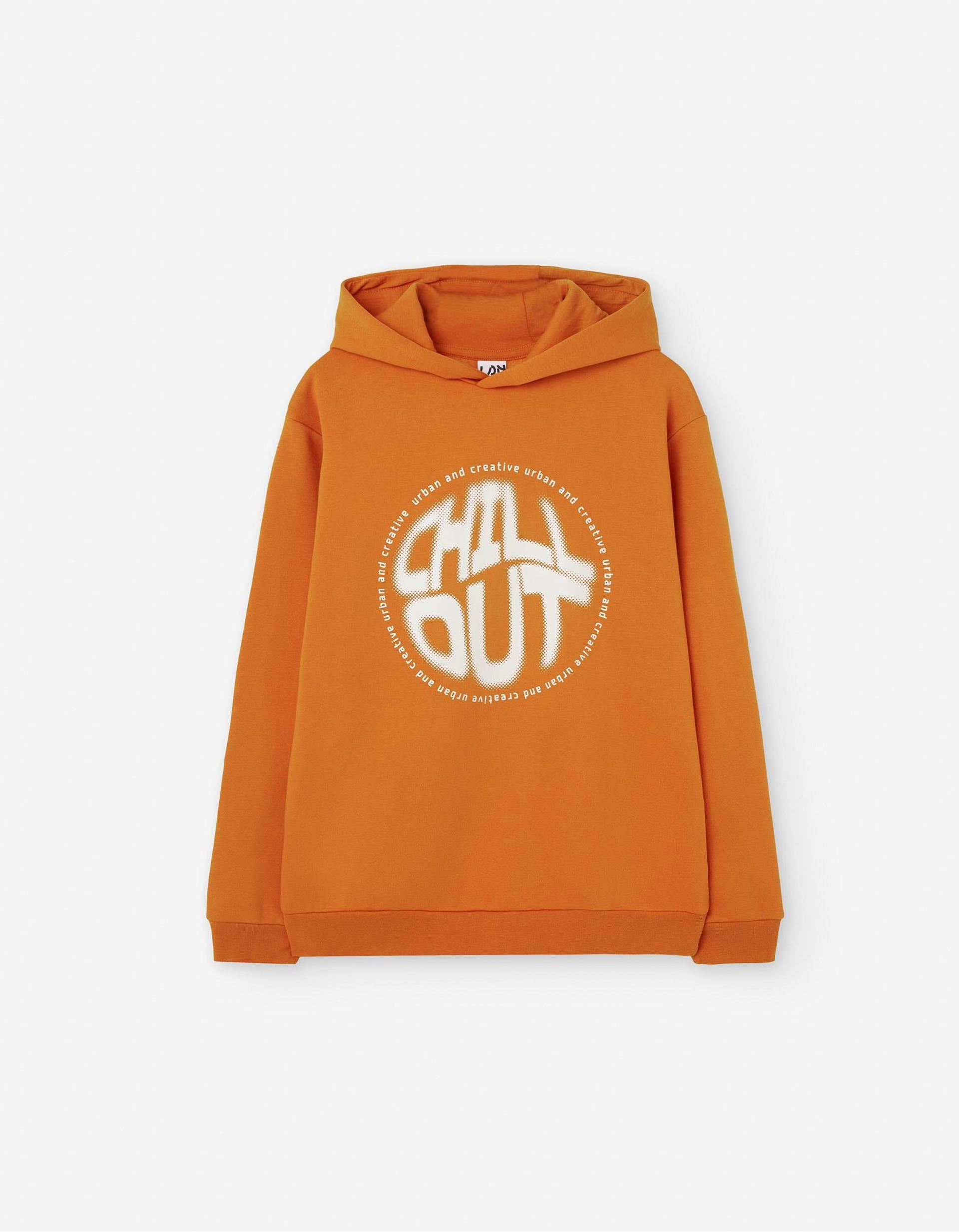 Sweat avec Capuche pour Garçon 'Chill Out', Orange