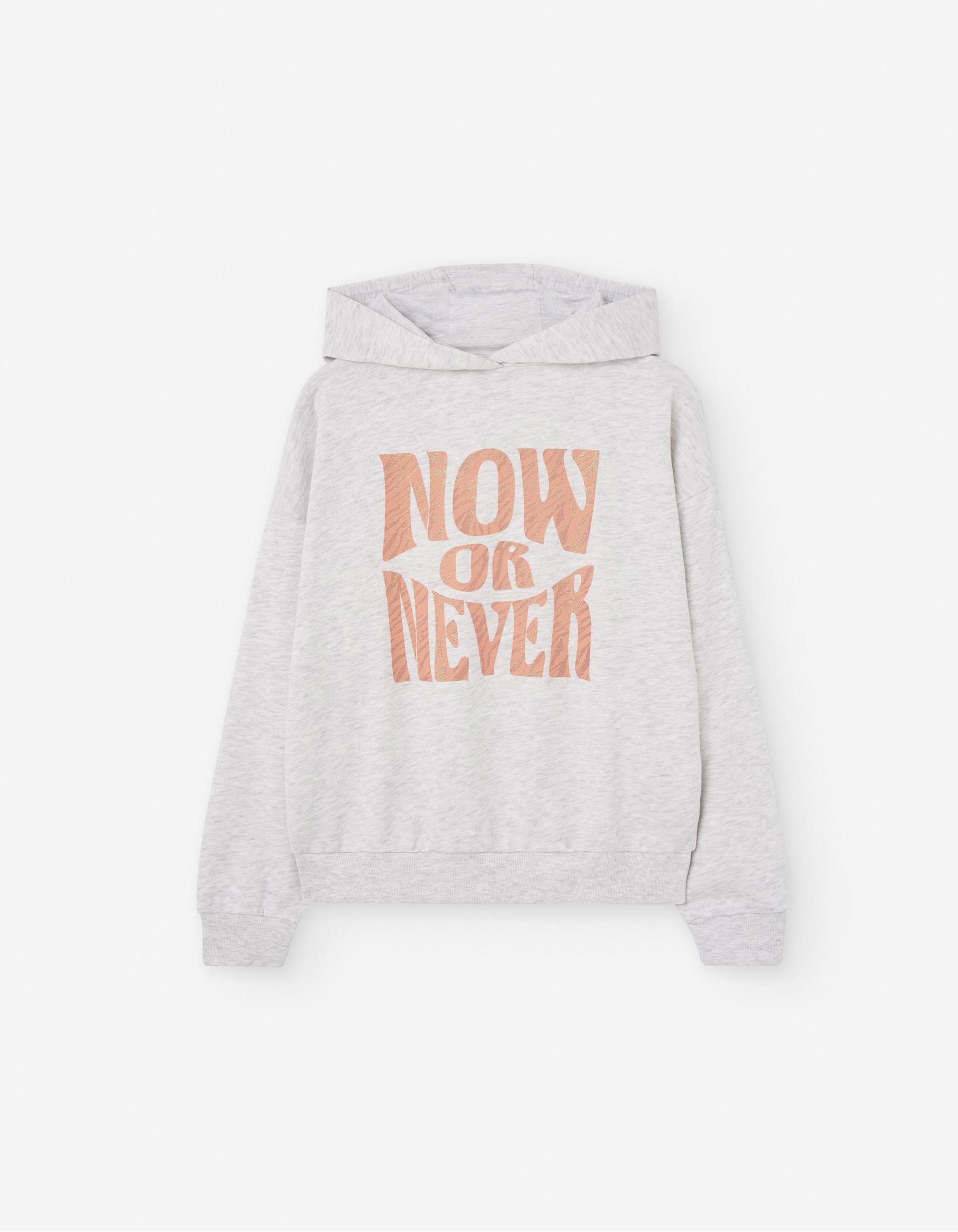 Sweat à Capuche pour Fille 'Now or Never', Gris