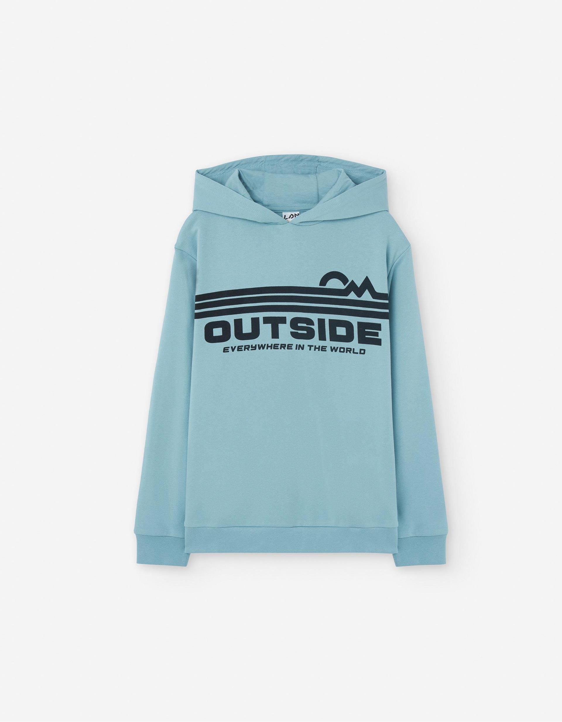 Sweat à Capuche pour Garçon 'Outside', Bleu