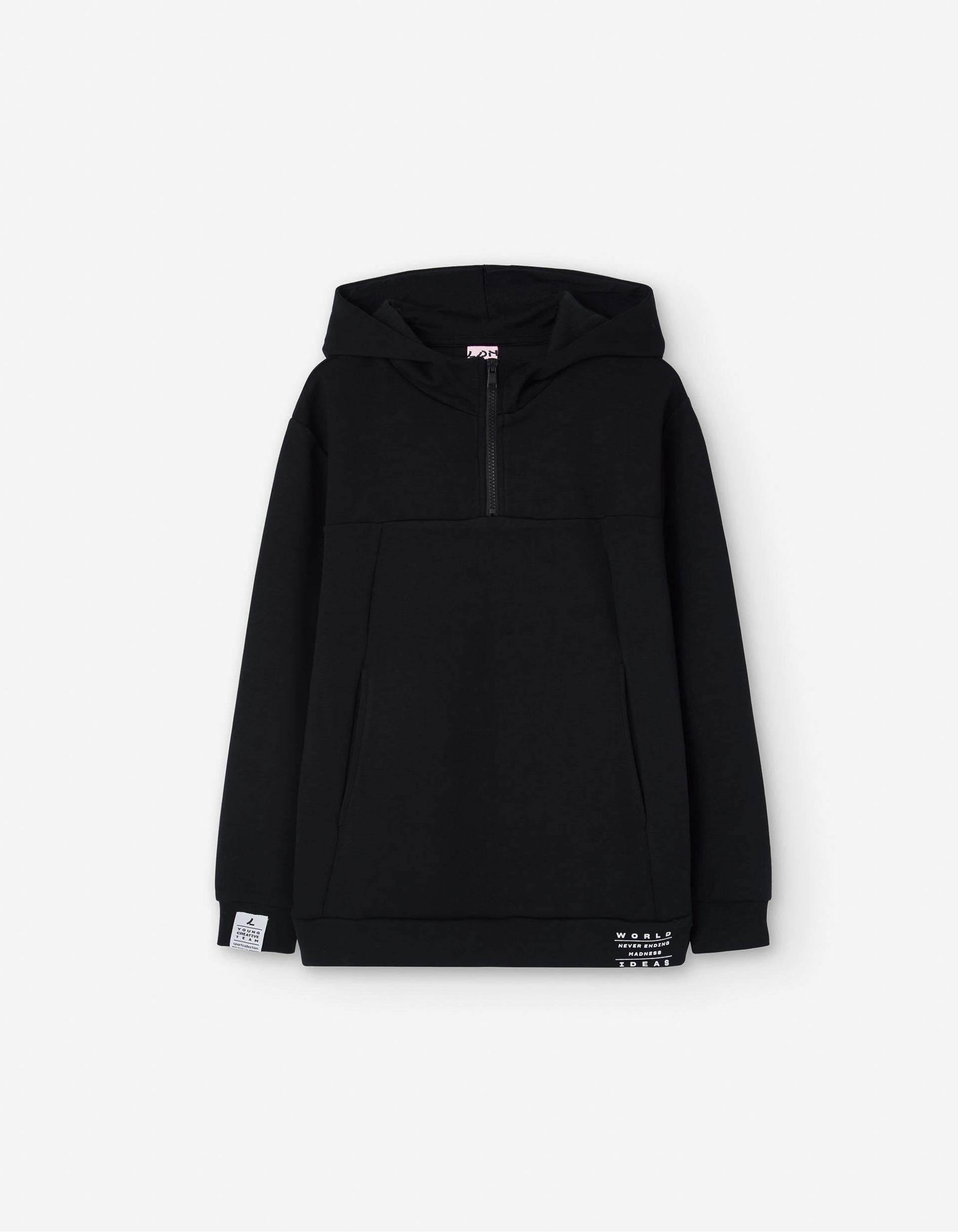 Sweat à Capuche et Poche Kangourou pour Garçon, Noir