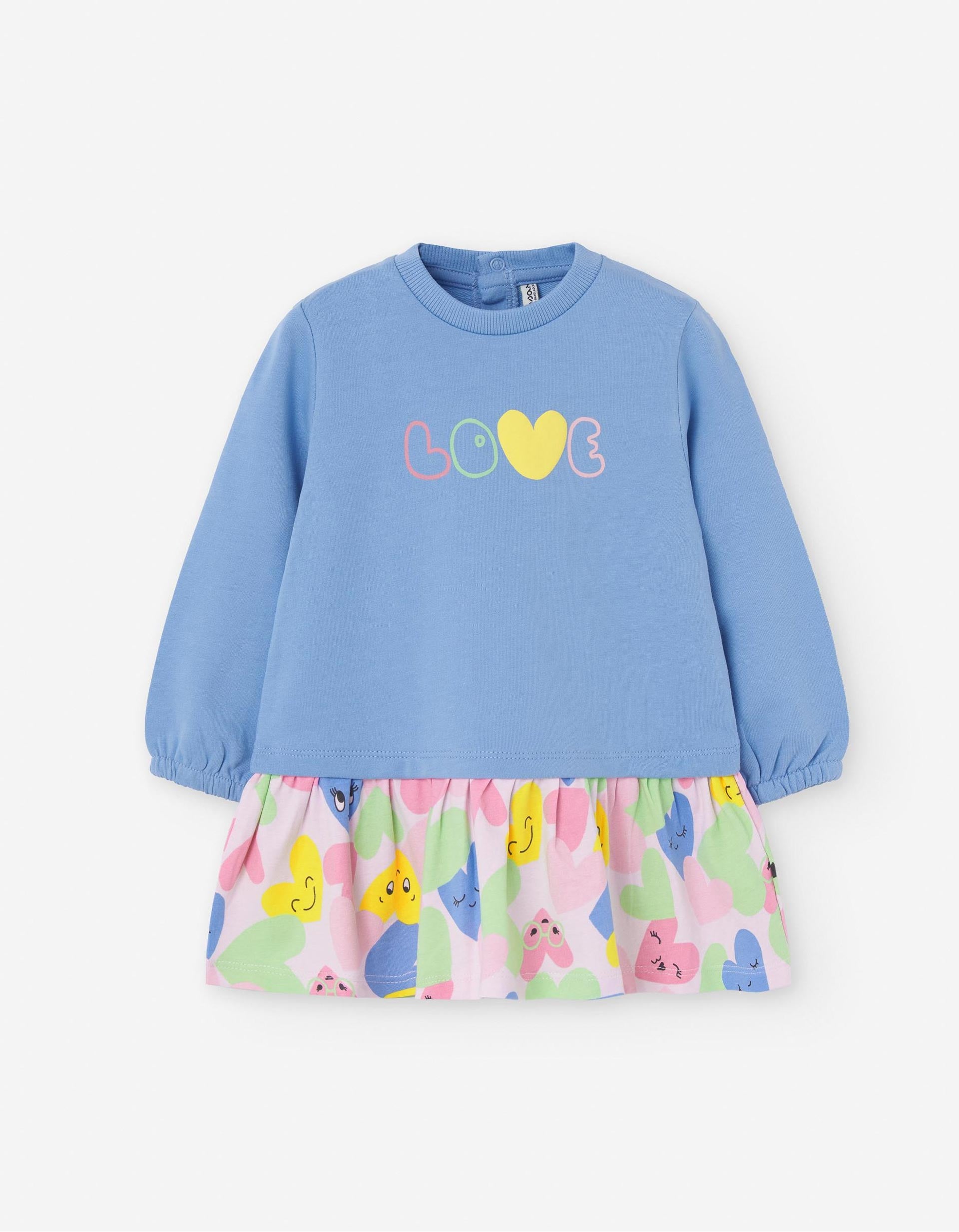 Robe Bimatière pour Bébé Fille 'Love', Bleu