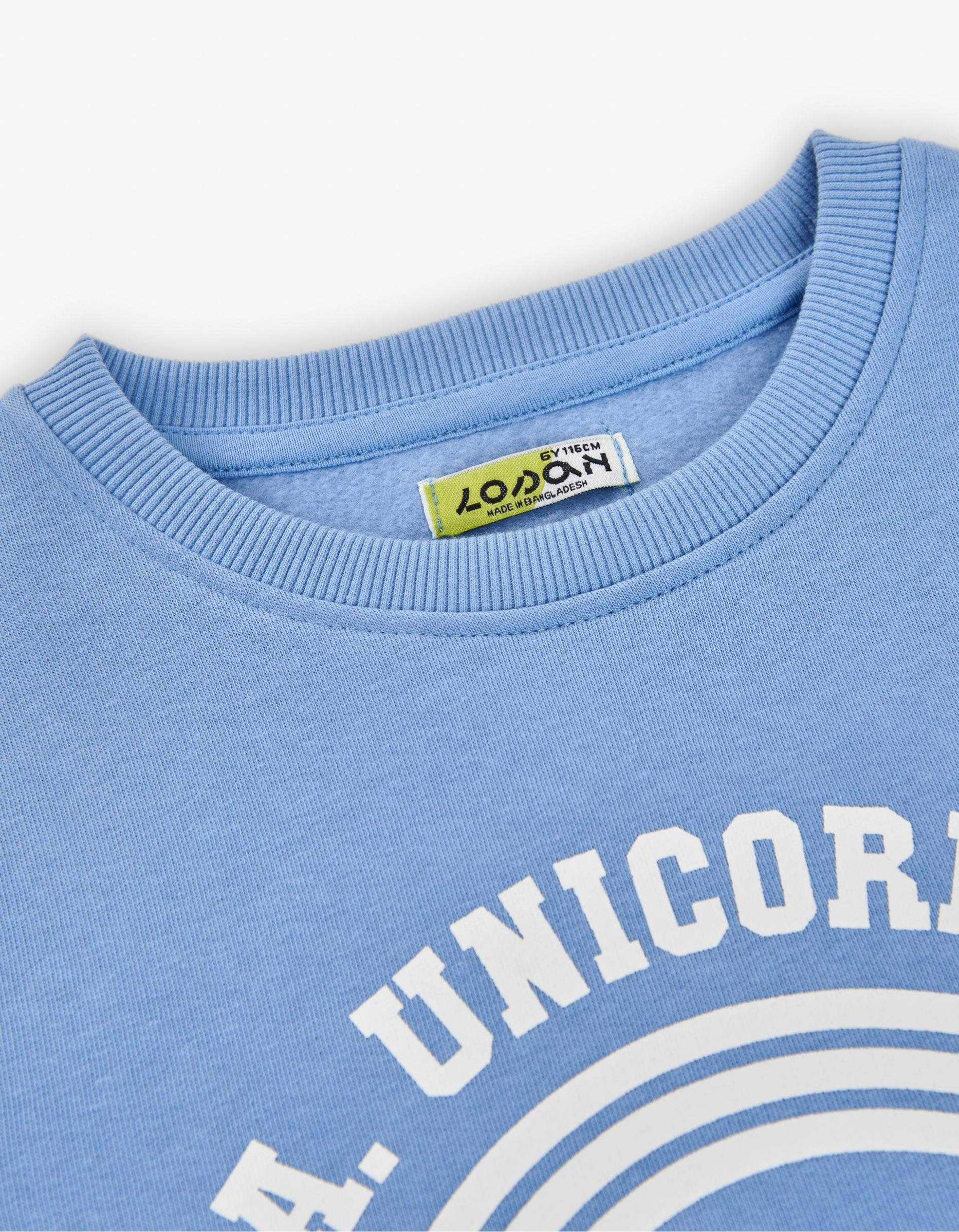 Sudadera Perchada para Niña 'Unicornio', Azul