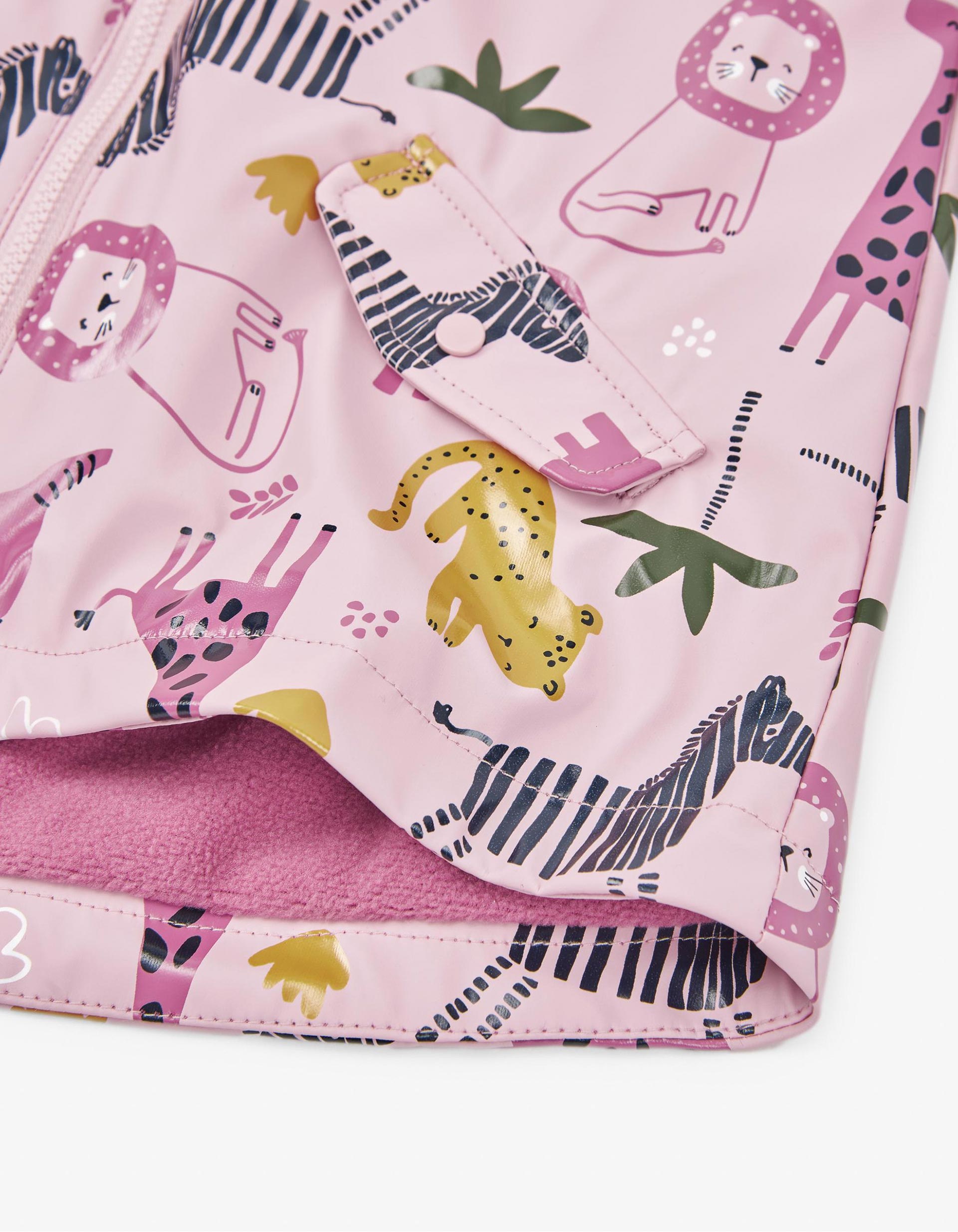 Parka en Caoutchouc pour Bébé Fille 'Safari', Rose