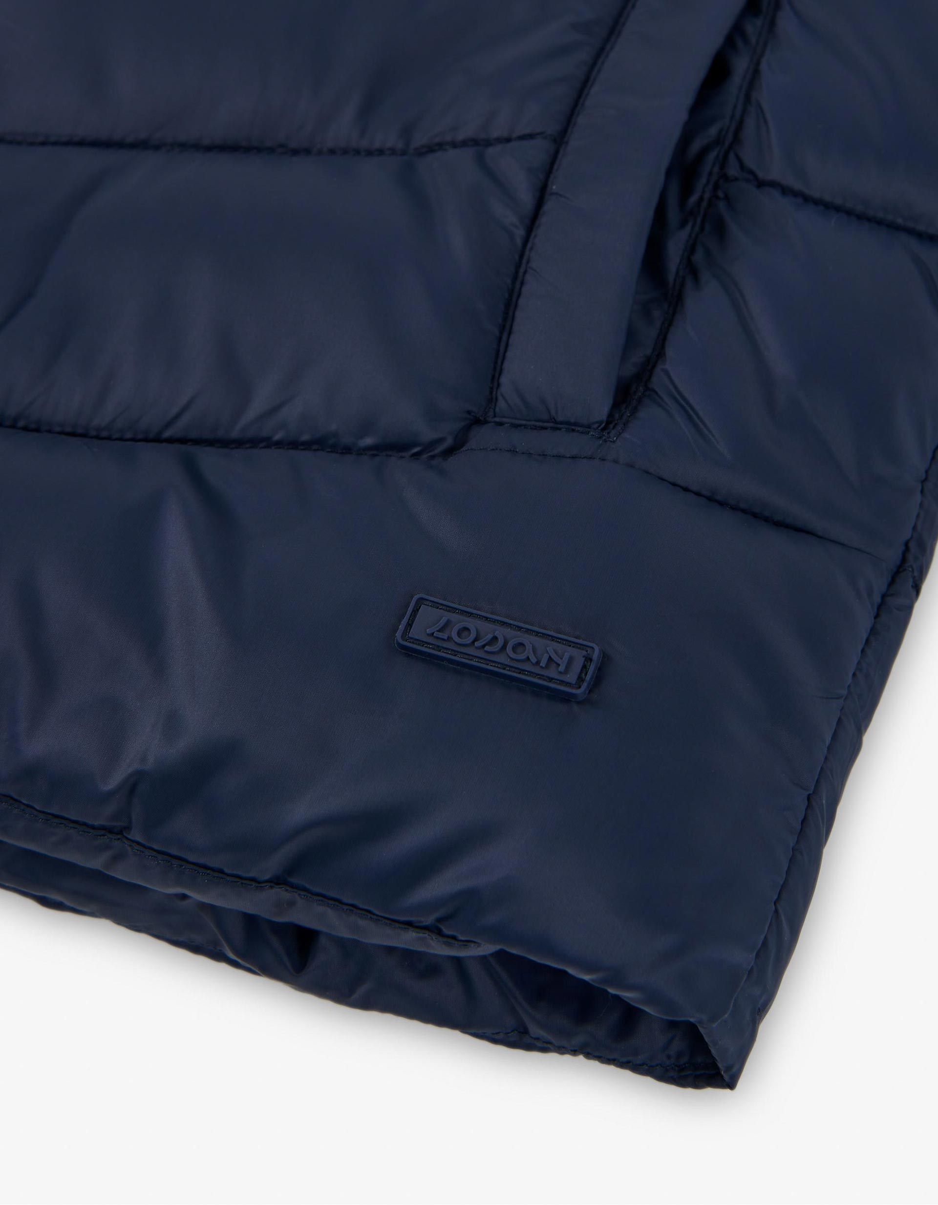 Hooded padded jacket with side pockets for boys, dark blue