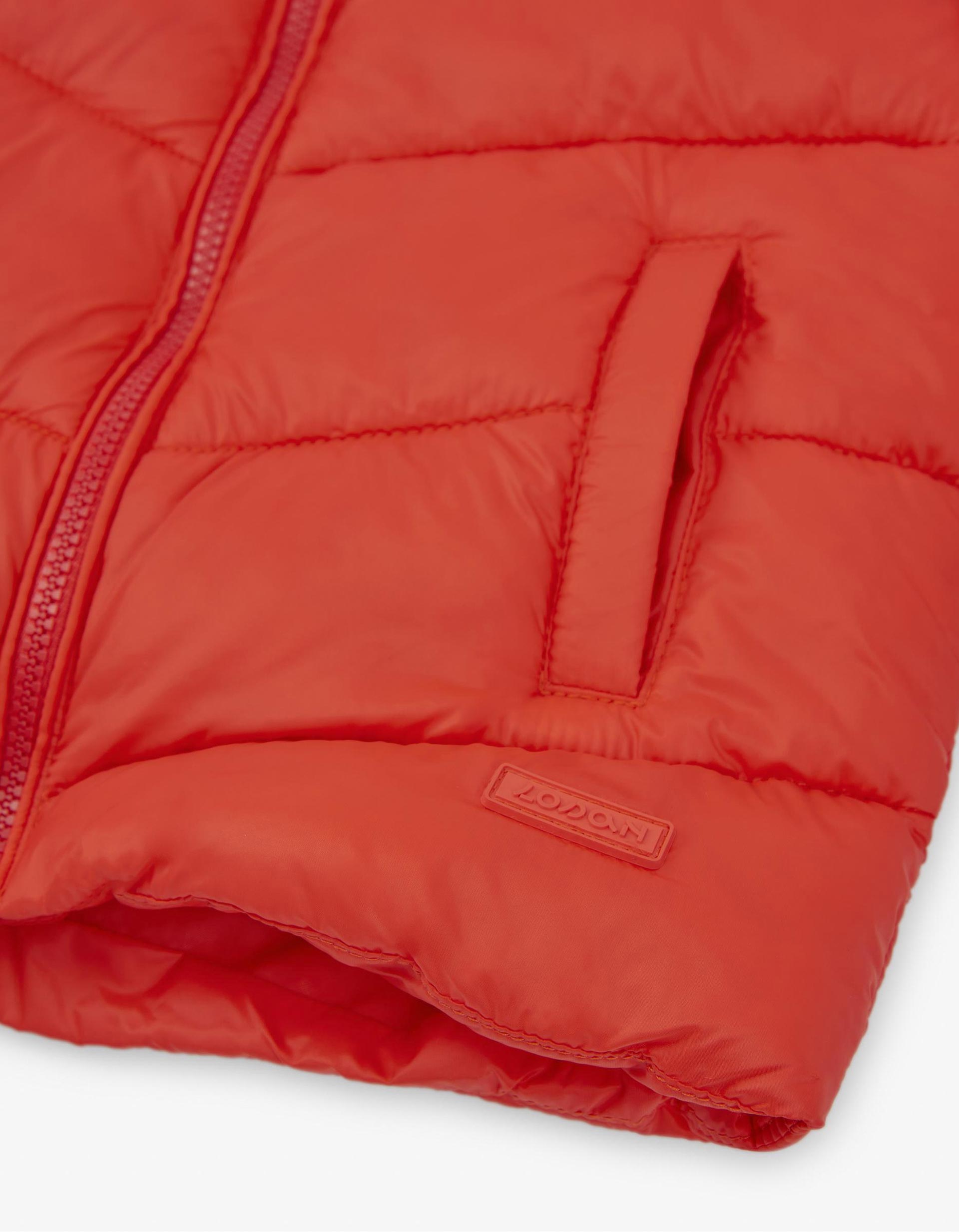 Casaco acolchoado de nylon com capuz para bebé menino, vermelho