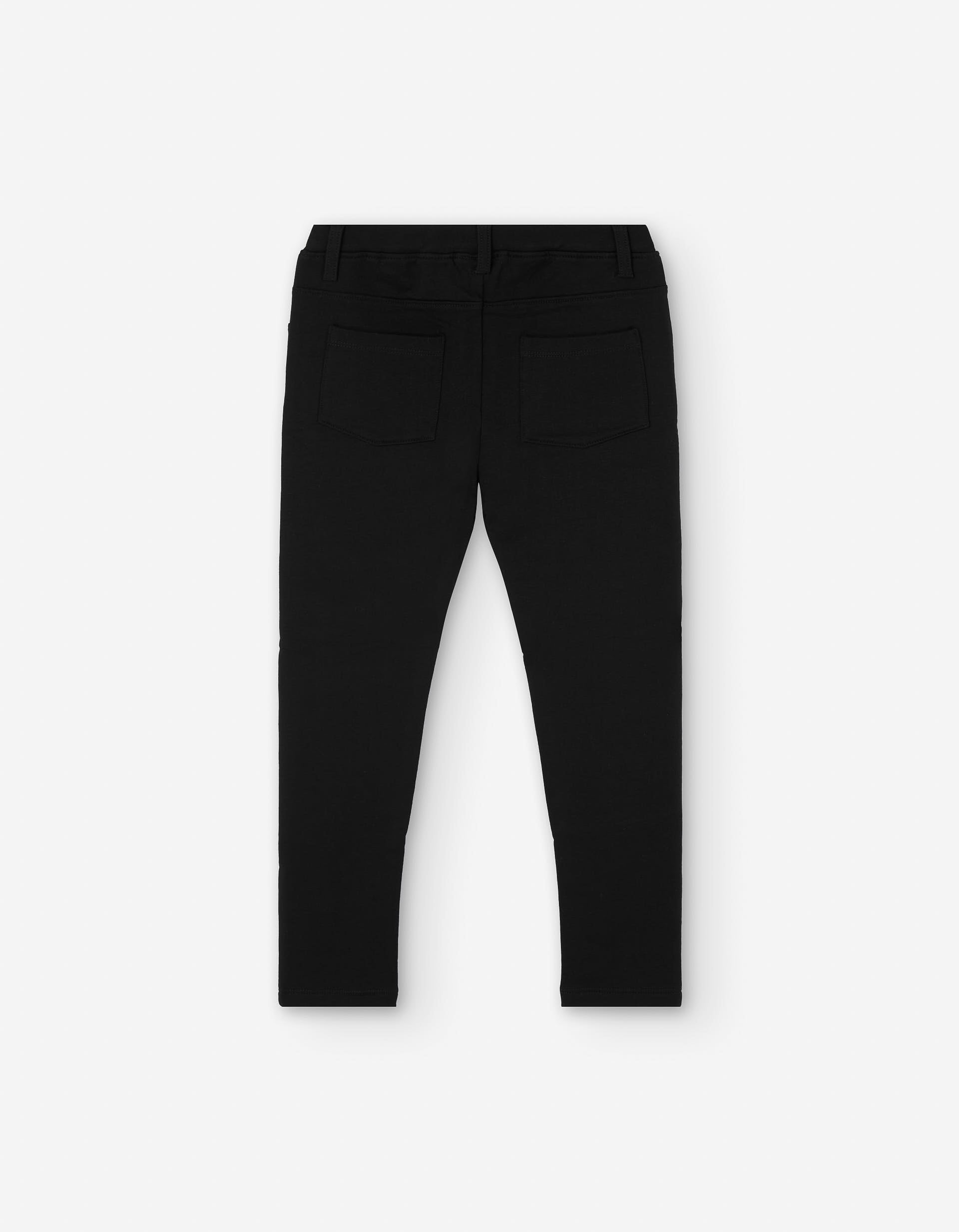 Brushed leggings with belt loops for girls, black