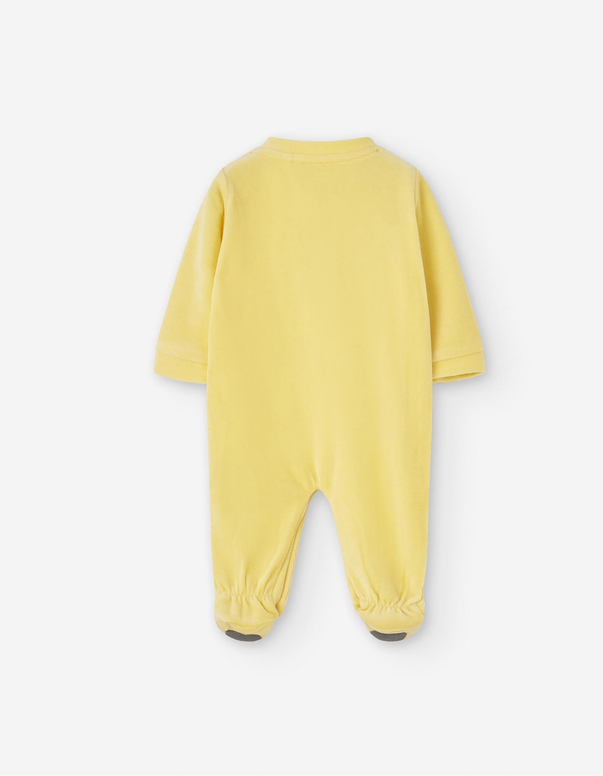 Babygrow de Veludo para Recém-Nascido 'Pinguim', Amarelo