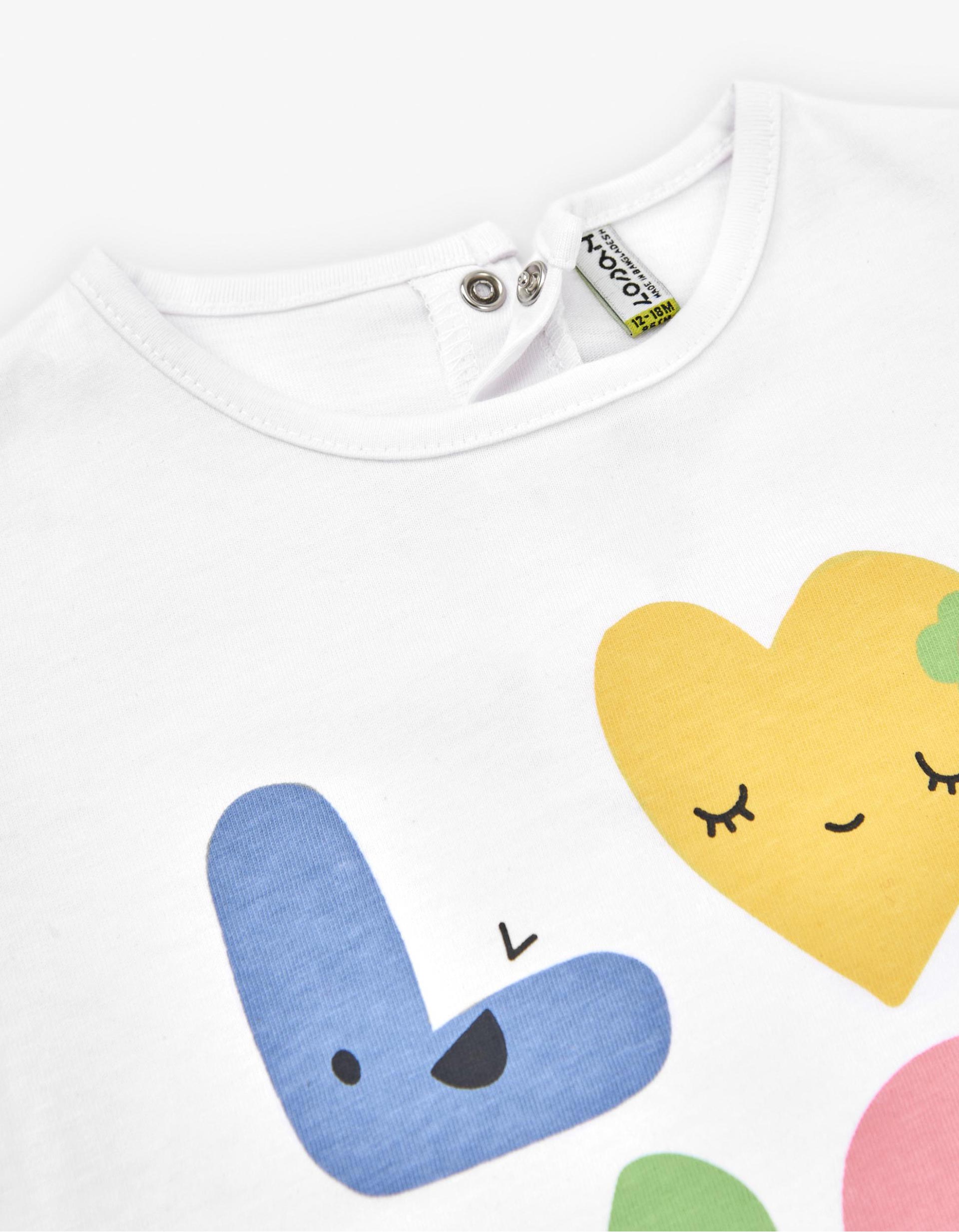 T-Shirt à Manches Longues pour Bébé Fille 'Love', Blanc