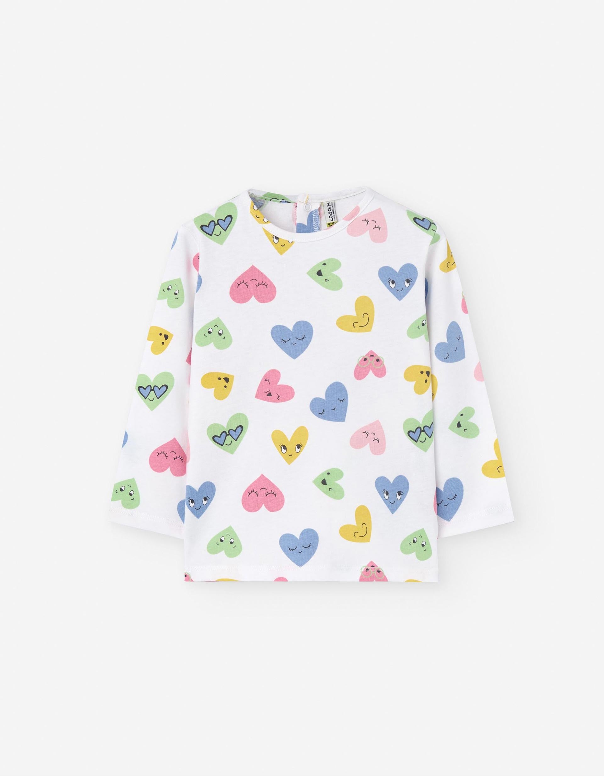 T-Shirt à Manches Longues avec Motif pour Bébé Fille 'Love', Blanc