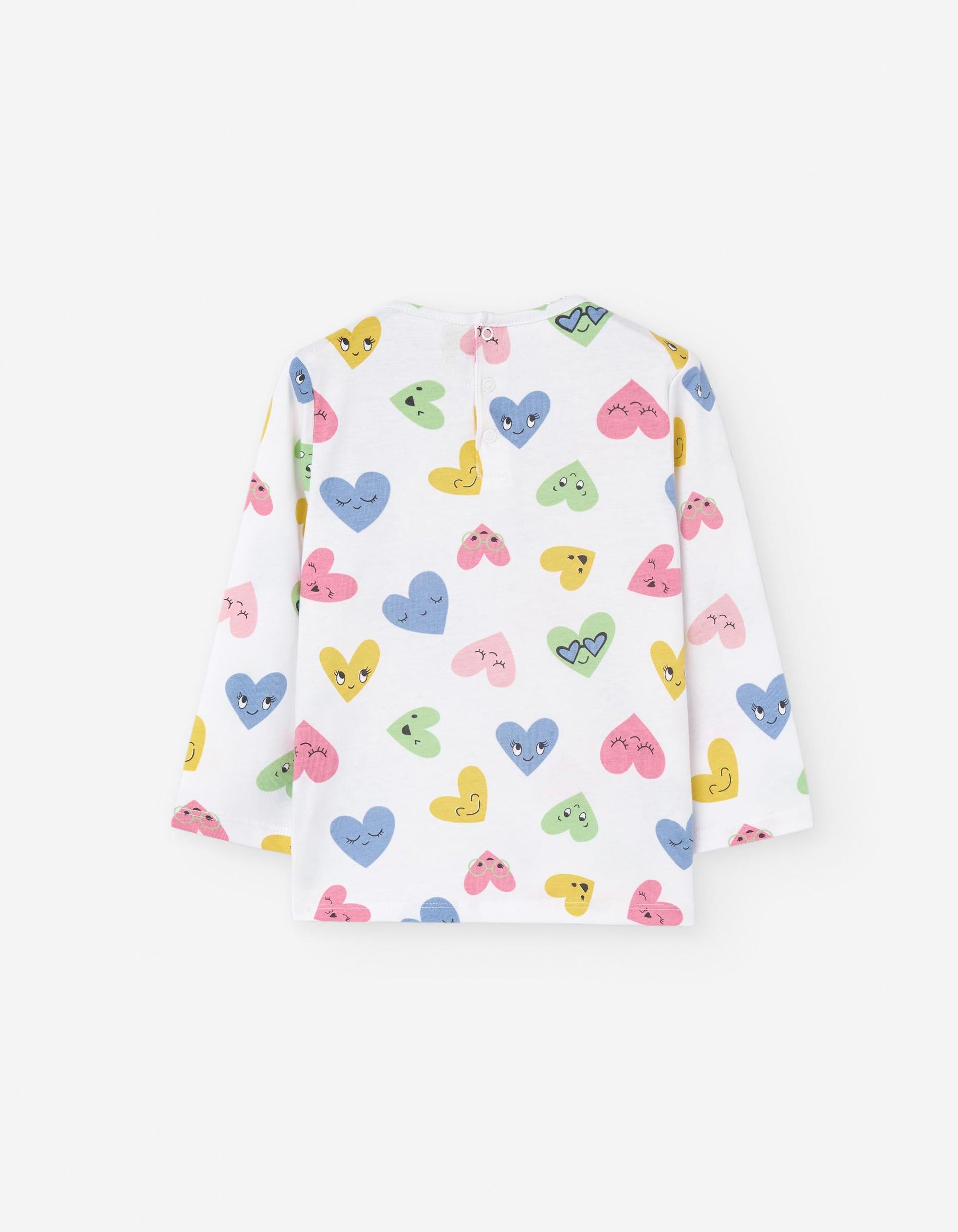 T-Shirt à Manches Longues avec Motif pour Bébé Fille 'Love', Blanc