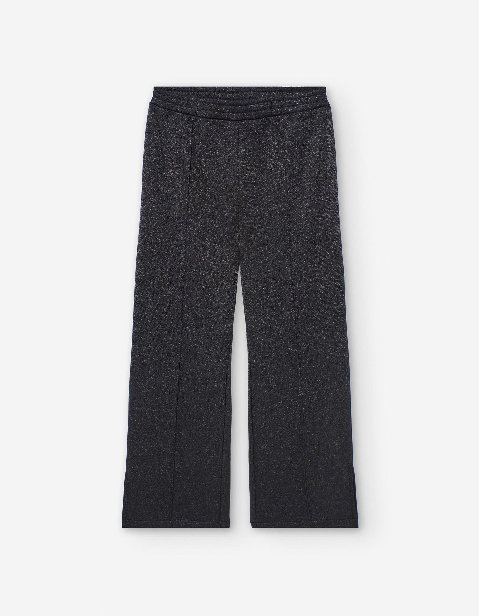 Pantalón Wide Leg con Pliegues para Niña, Gris Oscuro