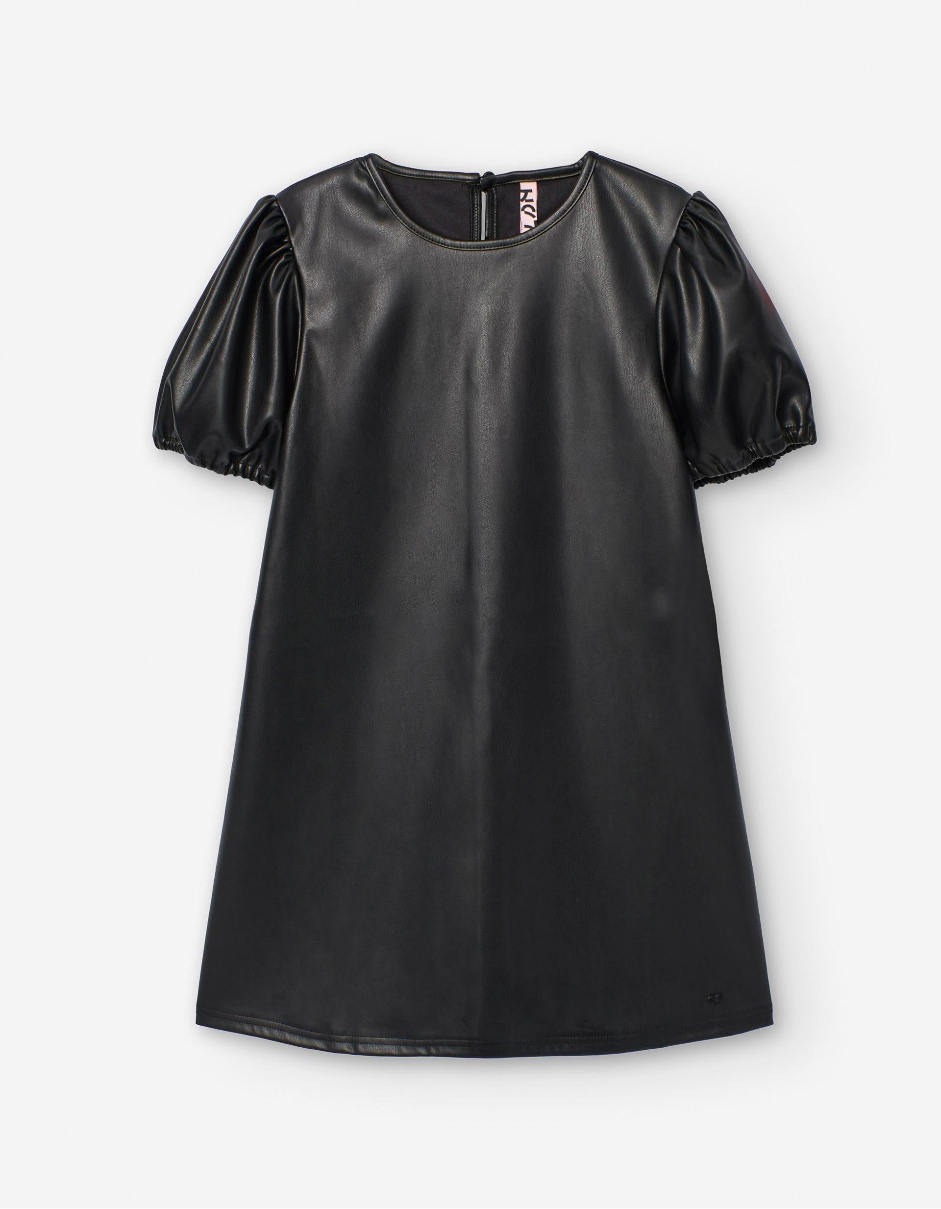 Faux Leather Dress for Girls, Black