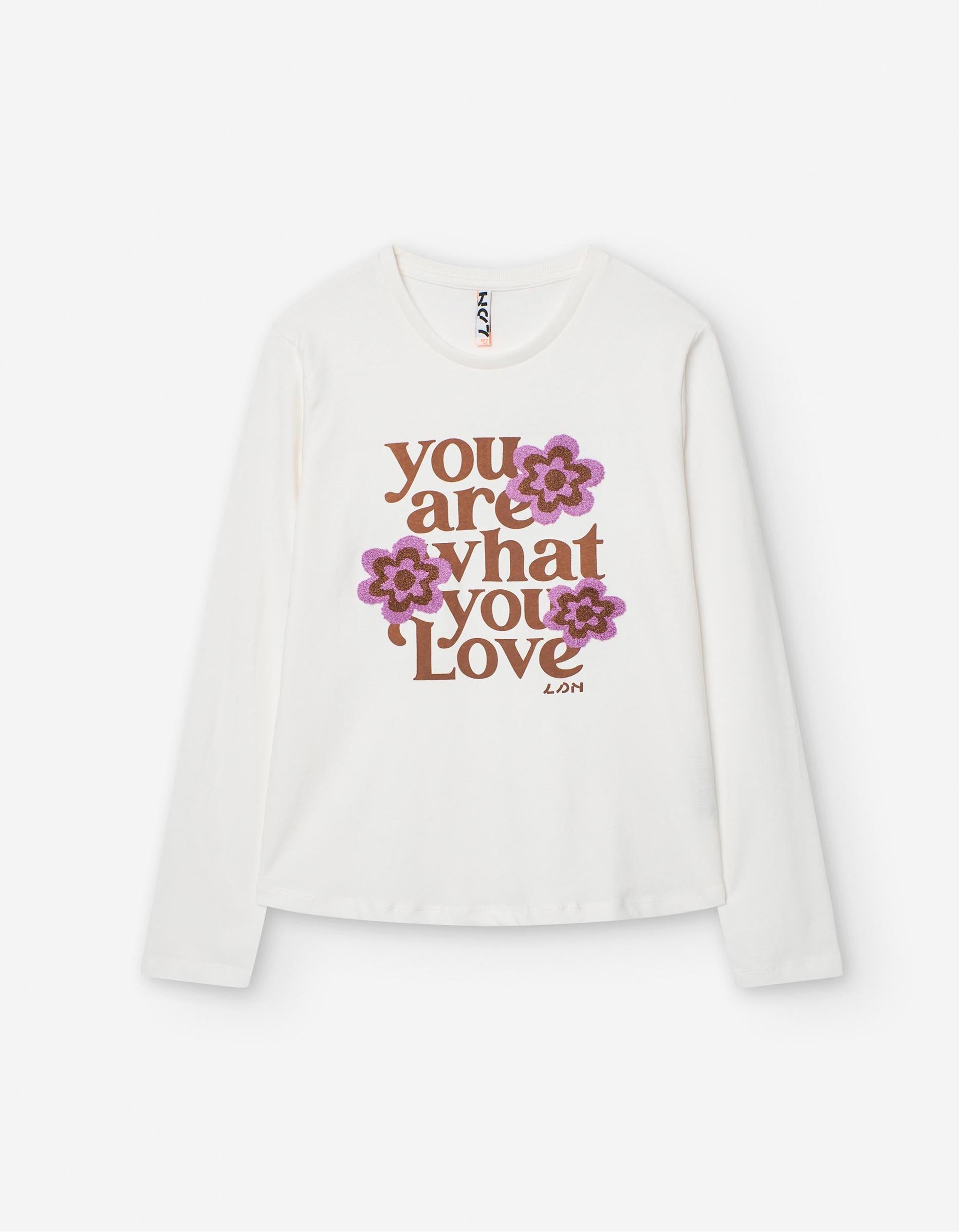 Camiseta de Manga Larga para Niña 'Love', Blanco