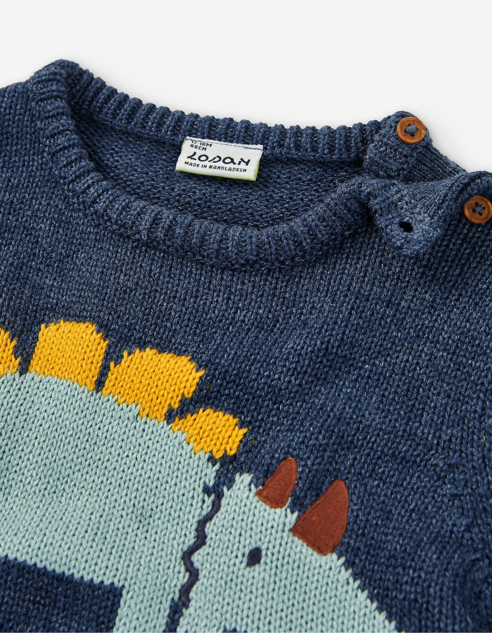 Pull en Maille avec Dinosaure pour Bébé Garçon, Bleu