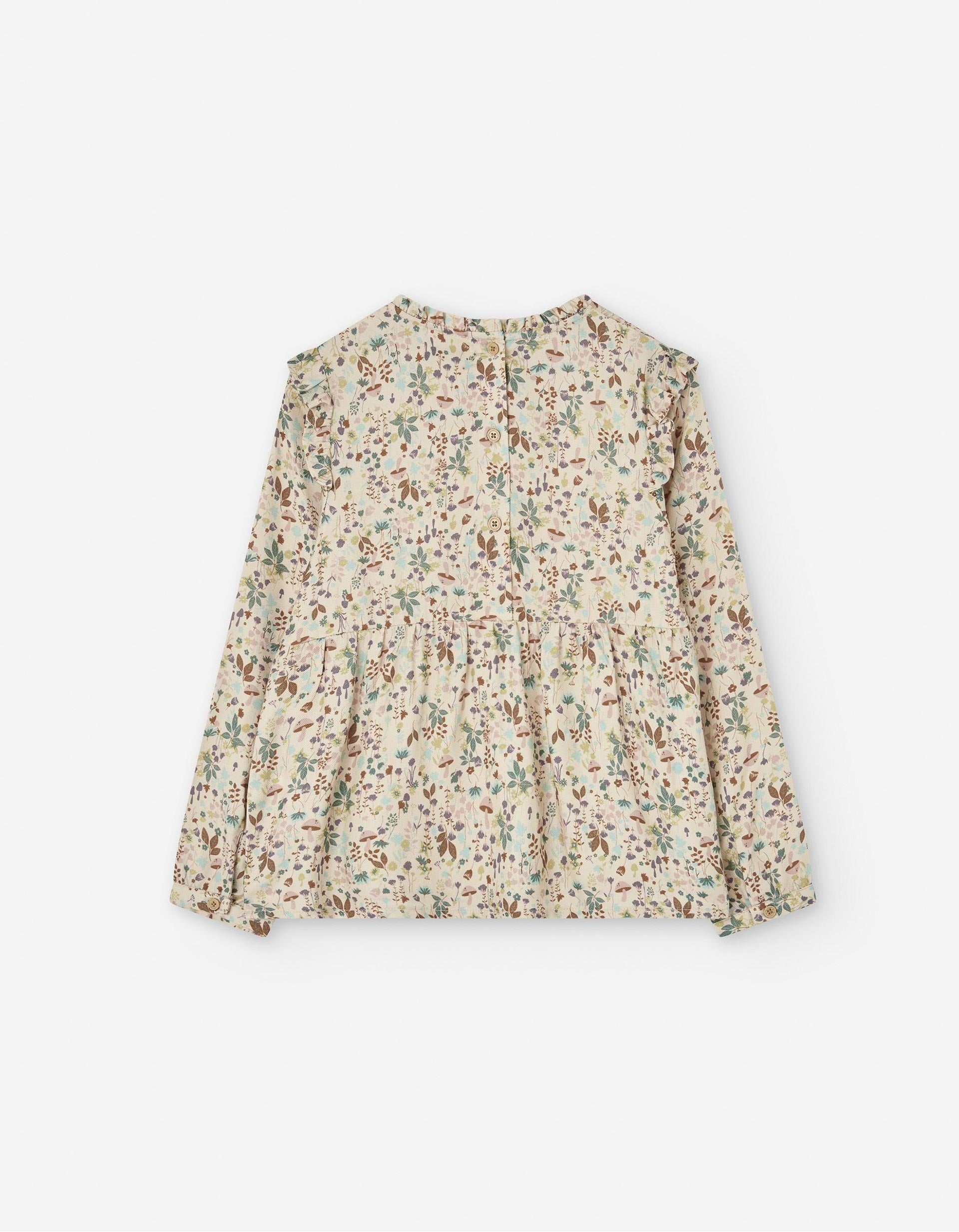 Blusa de Algodón Floral para Niña, Multicolor