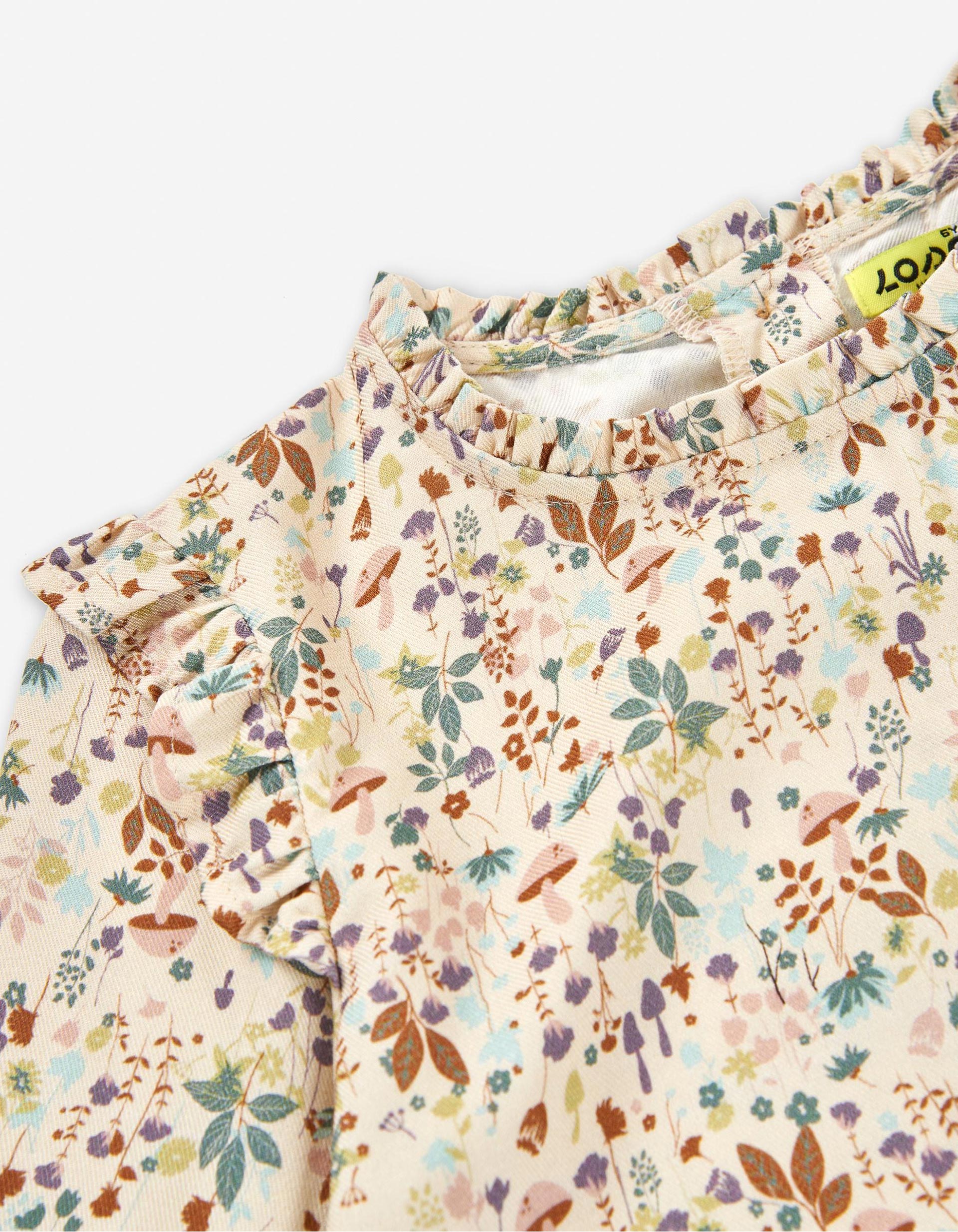 Blusa de Algodón Floral para Niña, Multicolor