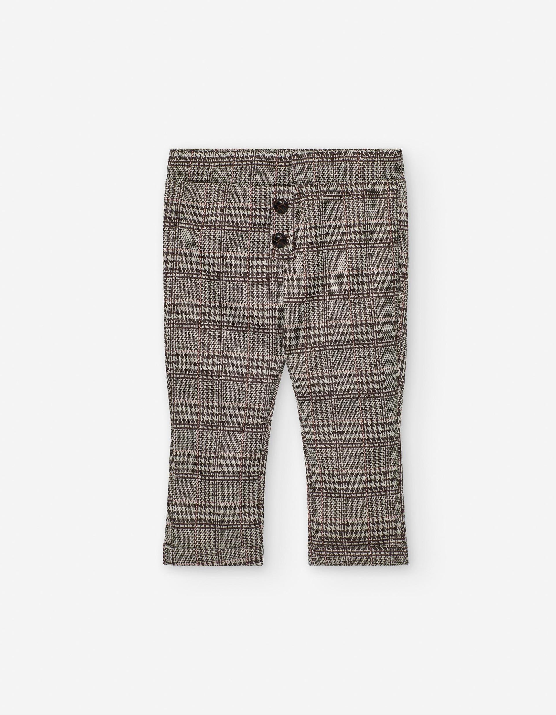 Pantalon à Carreaux pour Bébé Fille, Beige/Marron