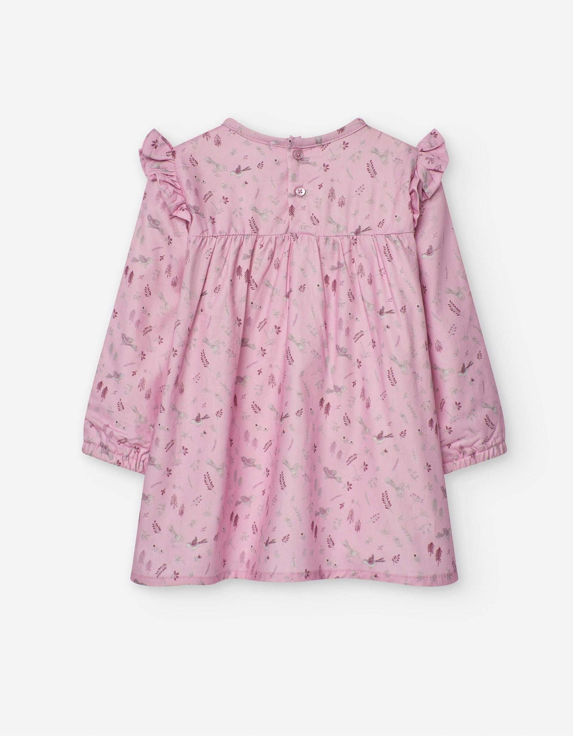 Robe Florale avec Volants pour Bébé Fille, Rose