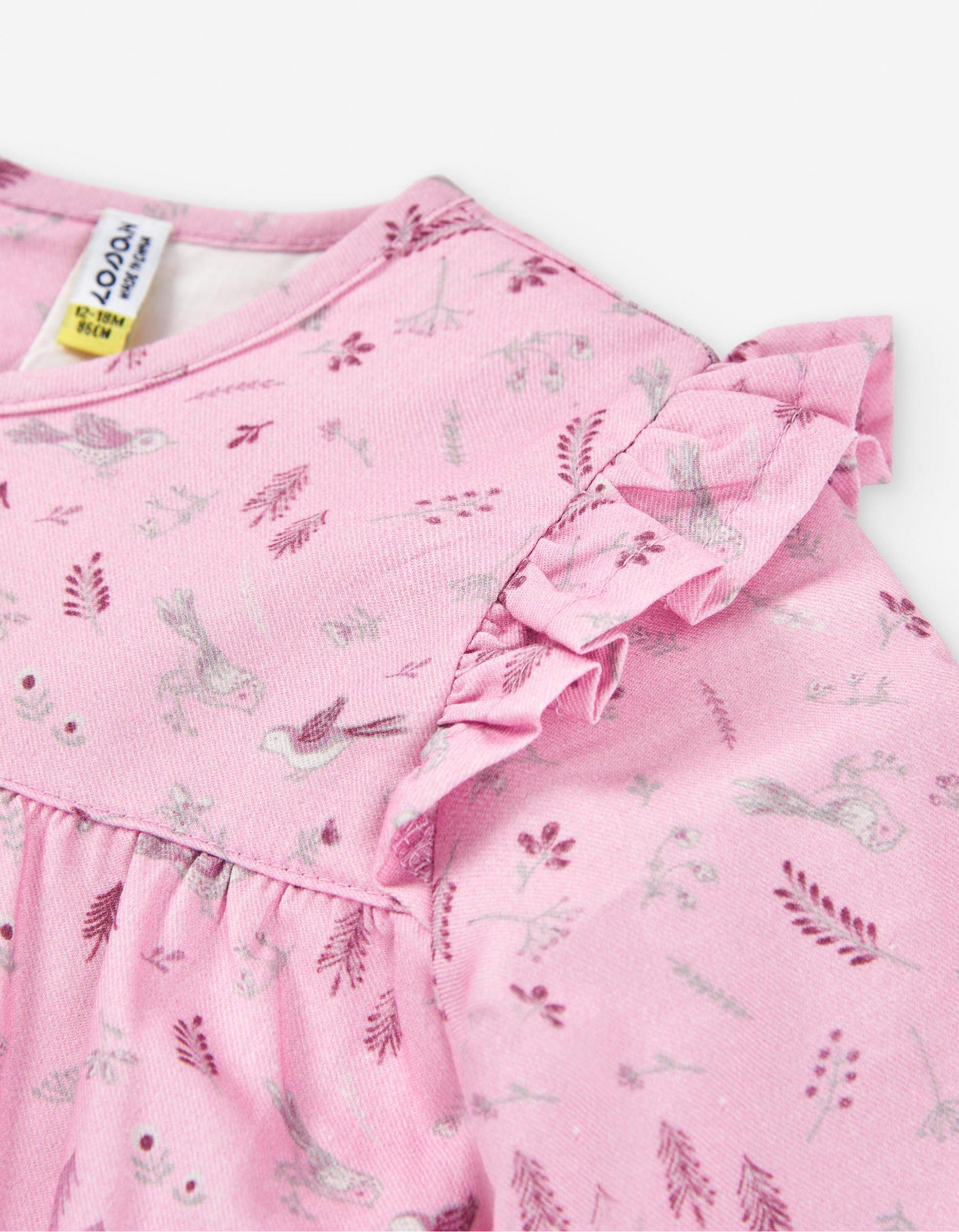 Robe Florale avec Volants pour Bébé Fille, Rose