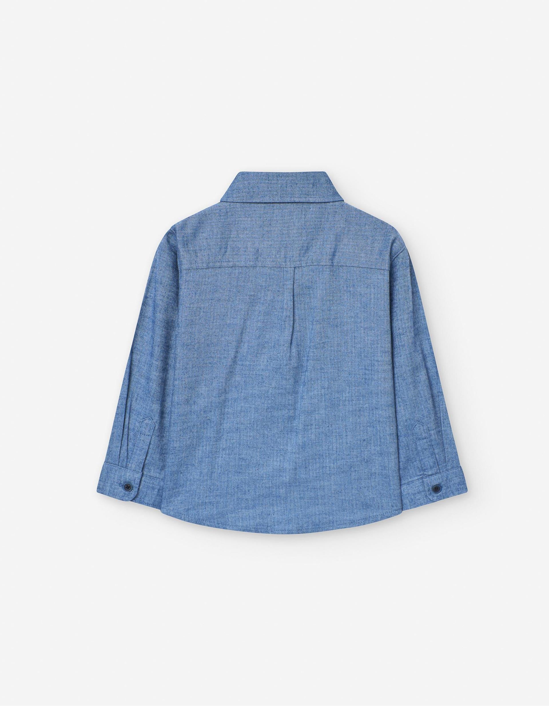 Camisa de Algodón con Bolsillo para Bebé Niño, Azul