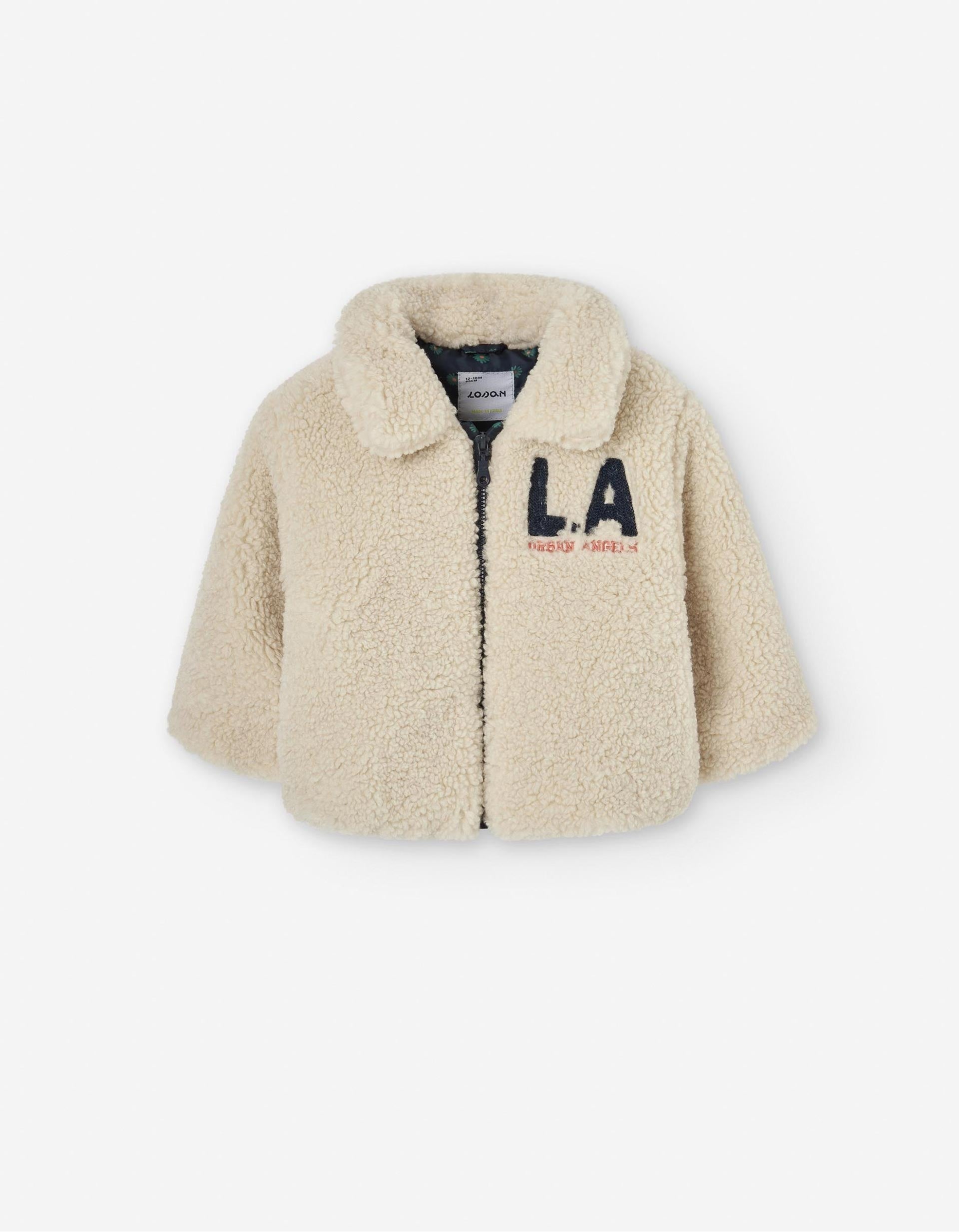 Sherpa Jacket for Baby Girl, Beige