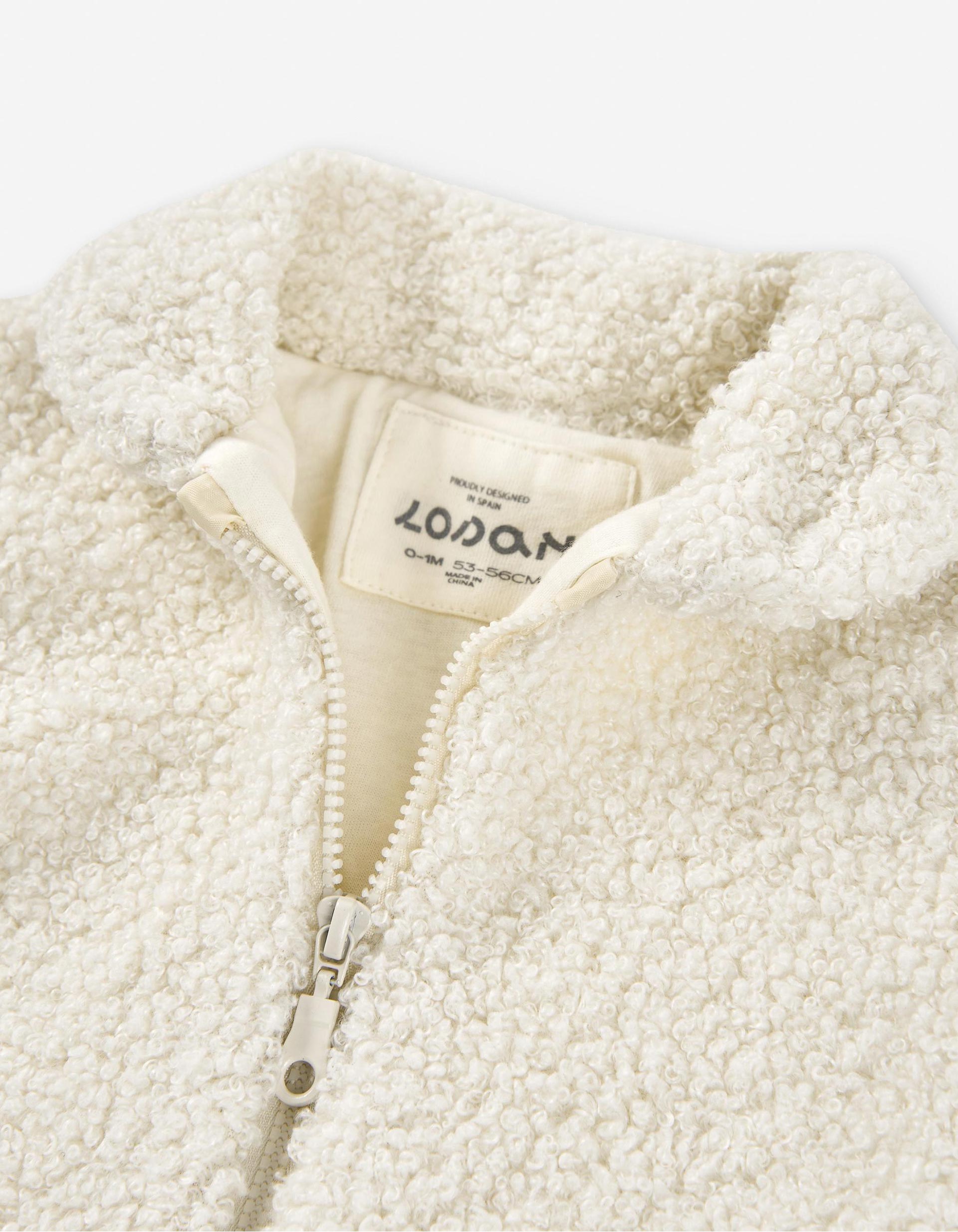 Chaqueta de Sherpa para Recién Nacido, Blanco