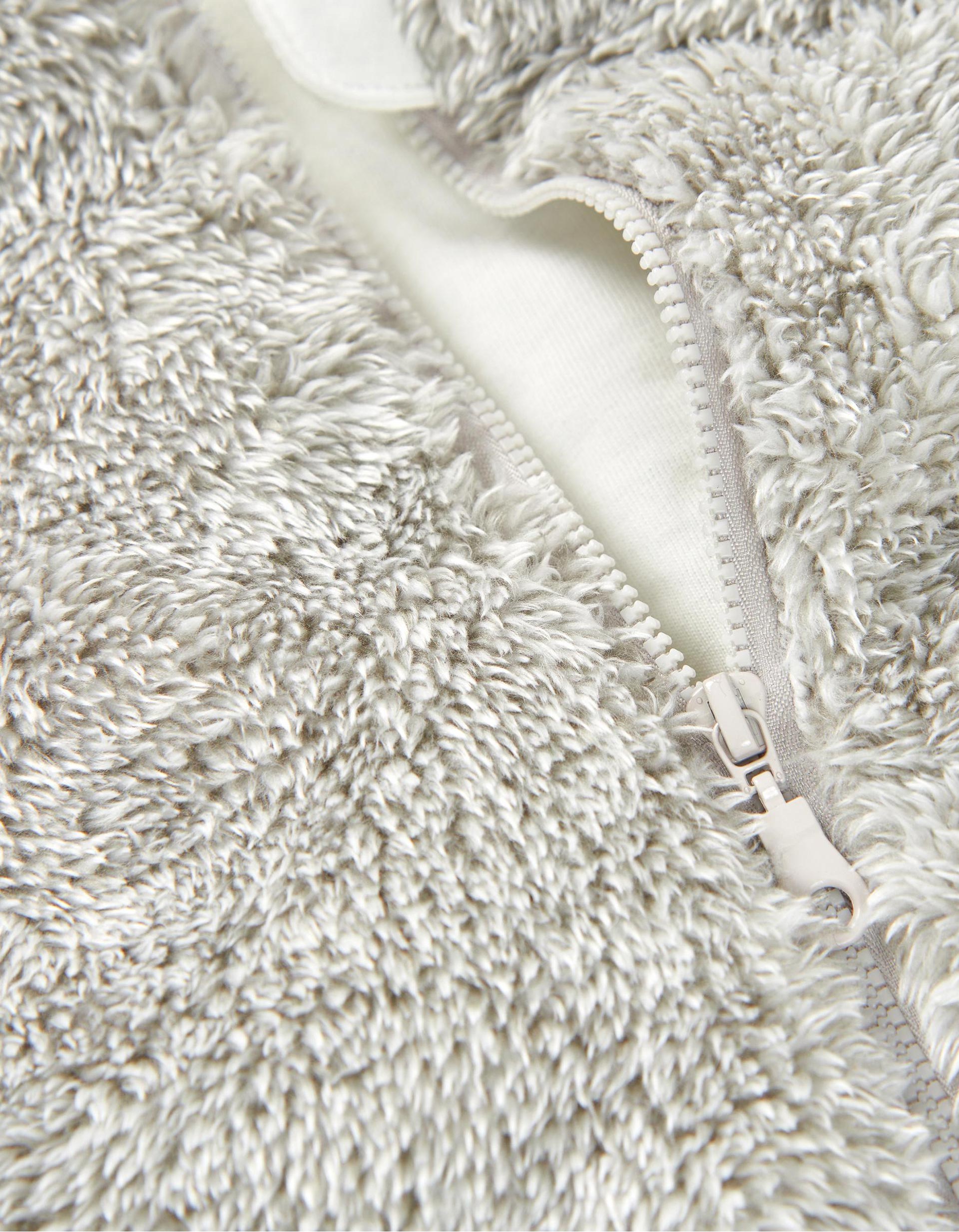 Veste en Peluche avec Capuche pour Nouveau-né, Gris