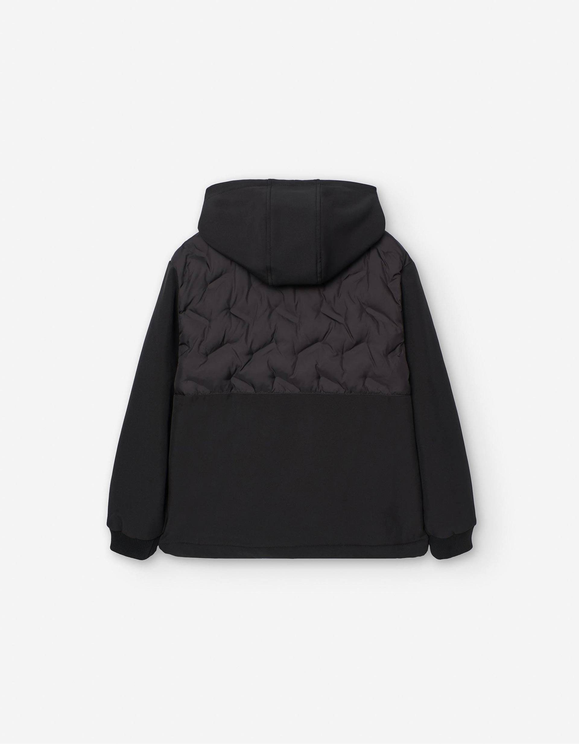 Chaqueta con Capucha con Efecto Acolchado para Niño, Negro