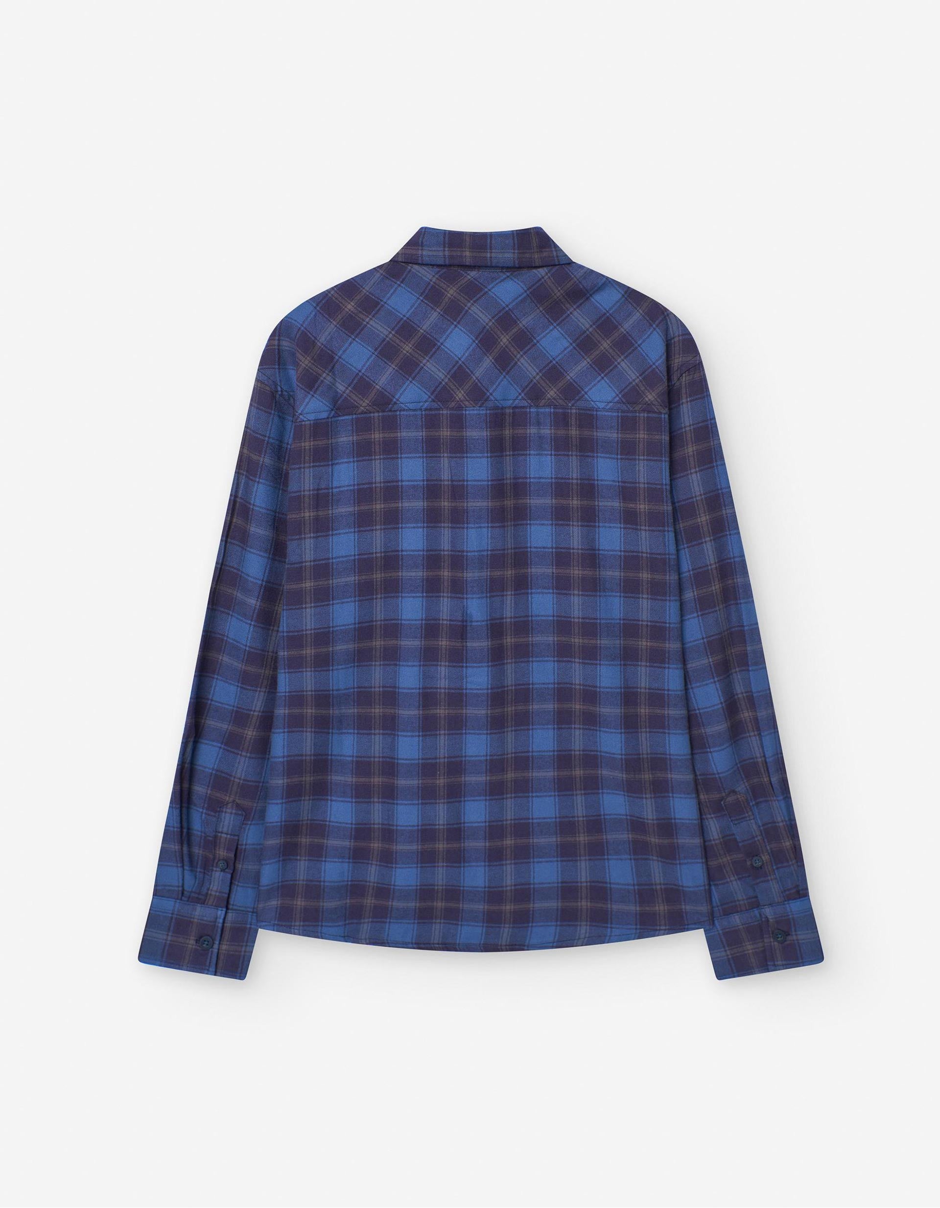 Chemise à Carreaux avec Poche Contrastée pour Garçon, Bleu