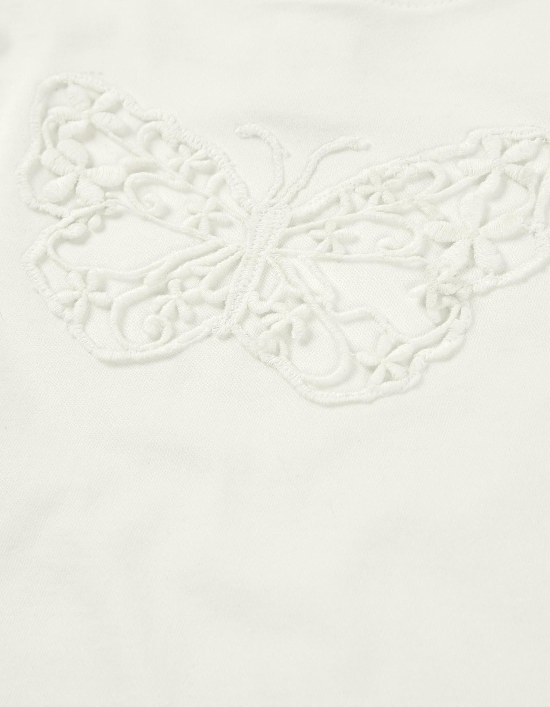 T-Shirt à Manches Longues pour Bébé Fille 'Papillon', Blanc