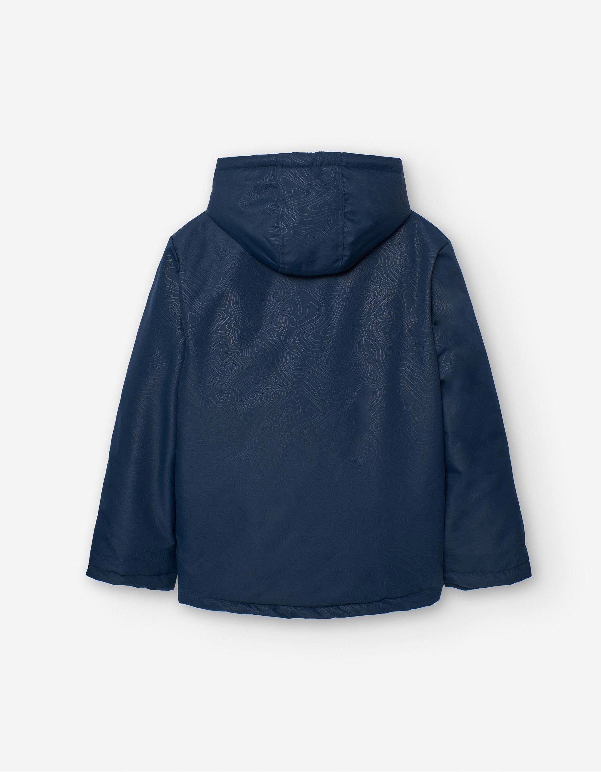 Parka con Capucha y Motivo para Niño, Azul