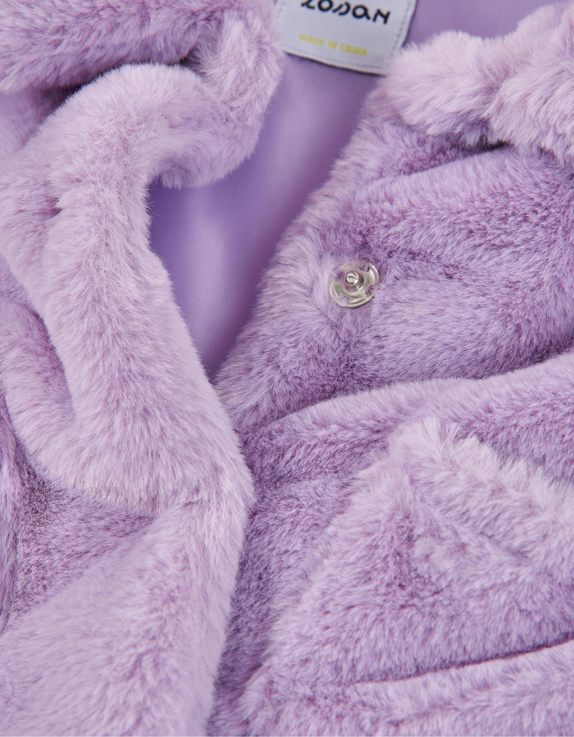 Faux Fur Coat for Baby Girls, Lilac