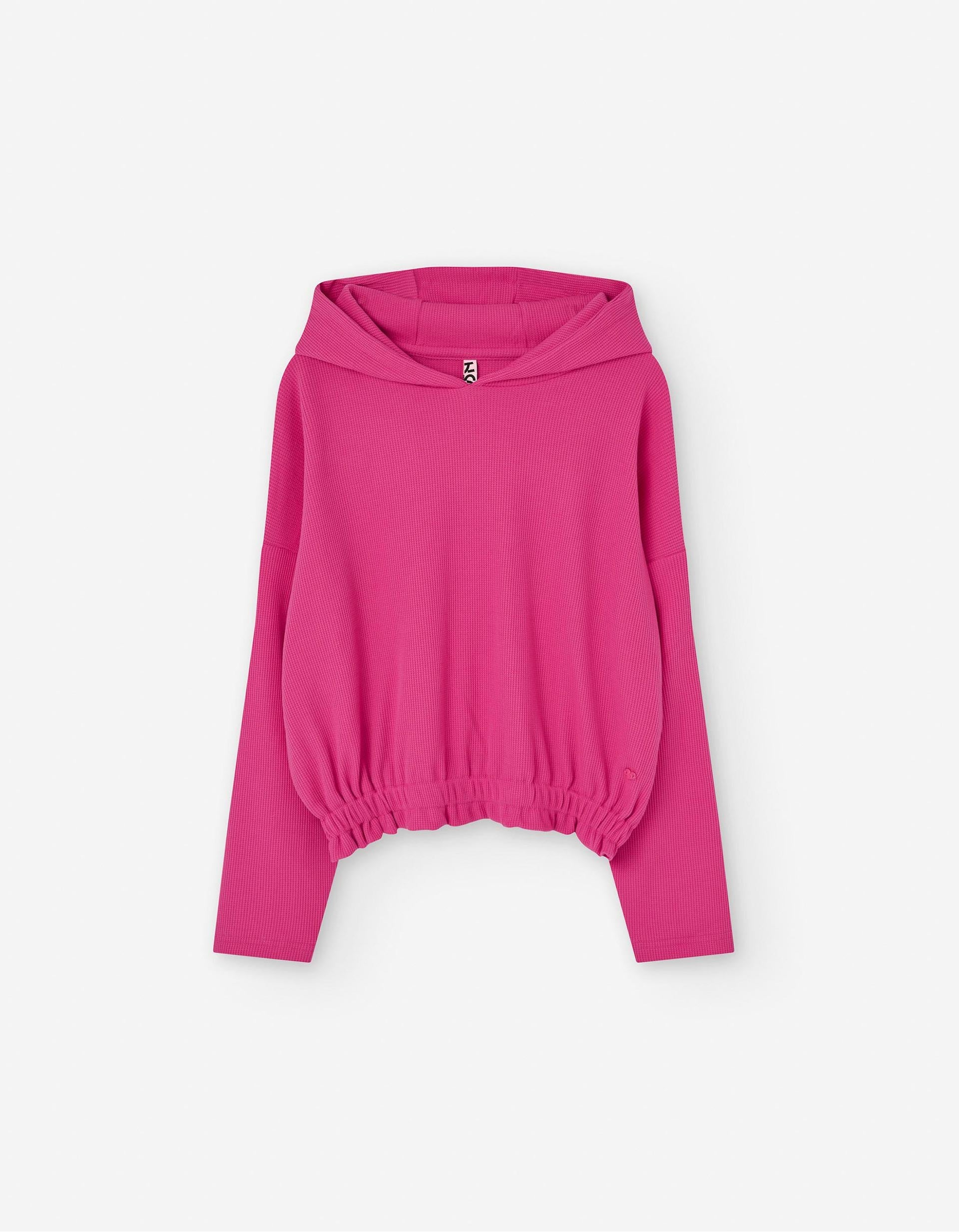 Sudadera con Textura y Capucha para Niña, Rosa