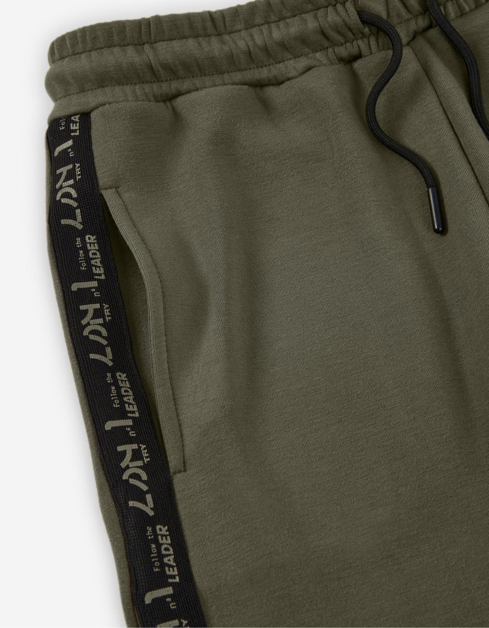 Calças Joggers com Faixas Lateais para Menino, Verde