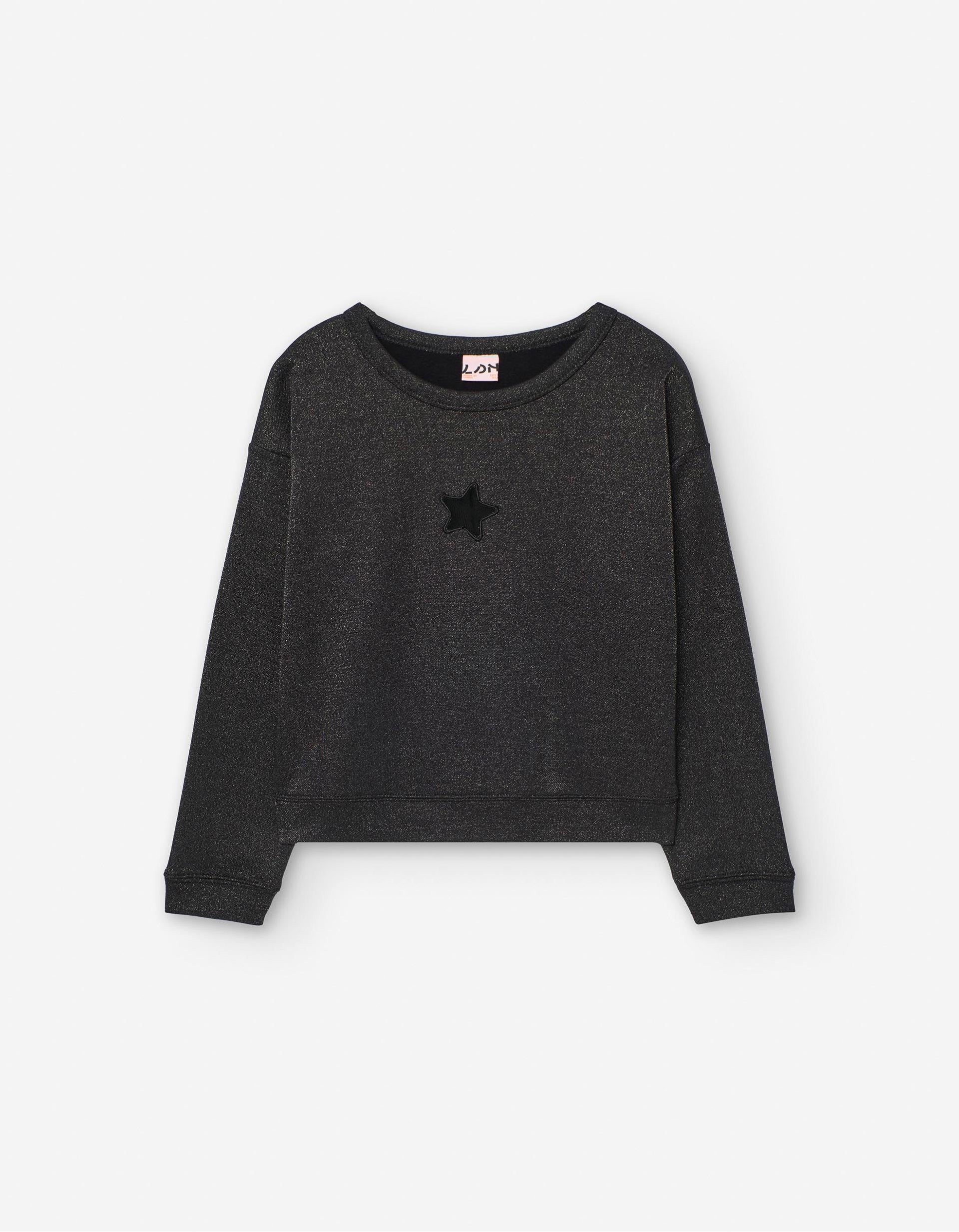 Camisola com Brilho para Menina 'Estrela', Cinza Escuro