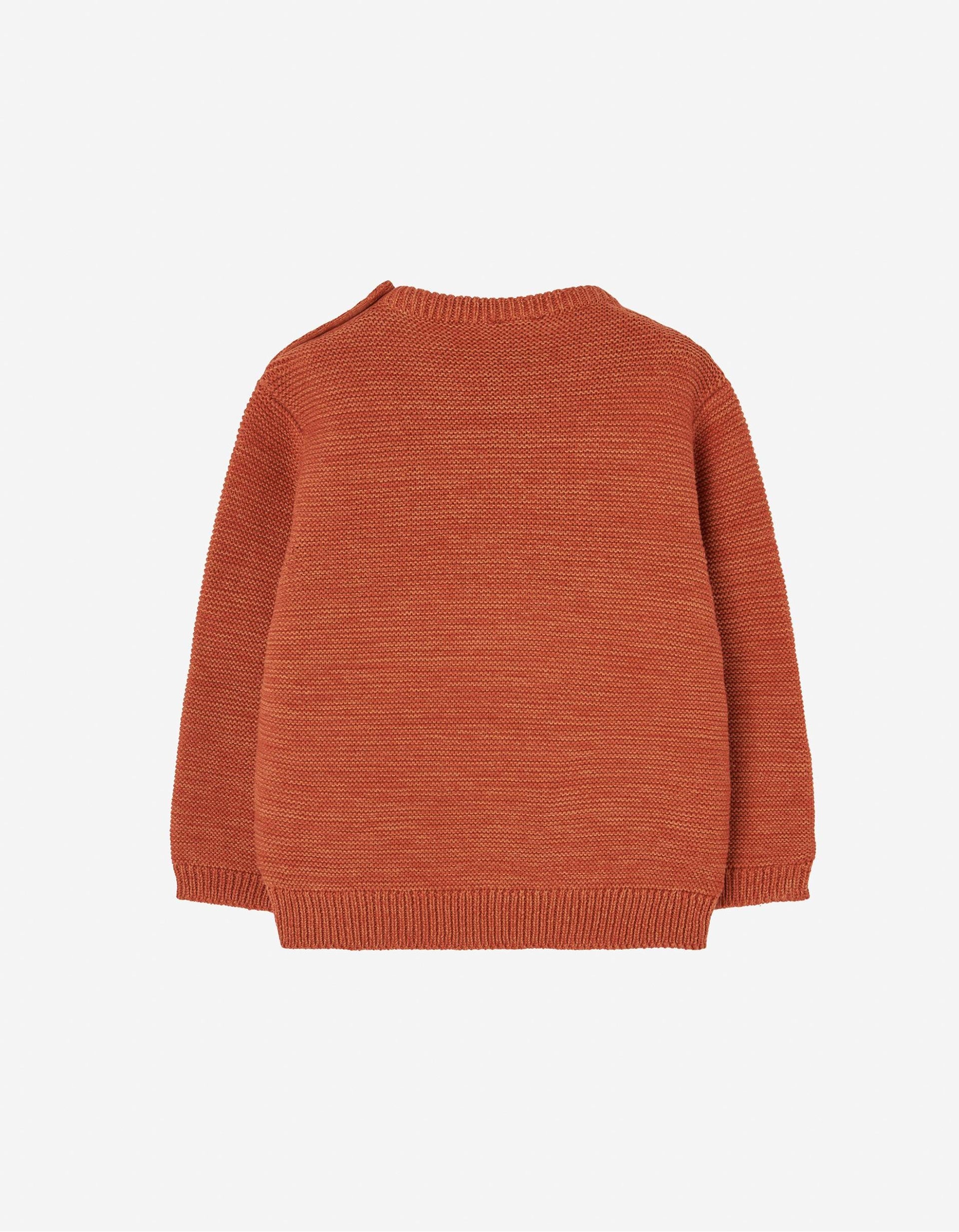 Pull en Maille avec Broderie D'Ours pour Bébé Garçon, Rouge