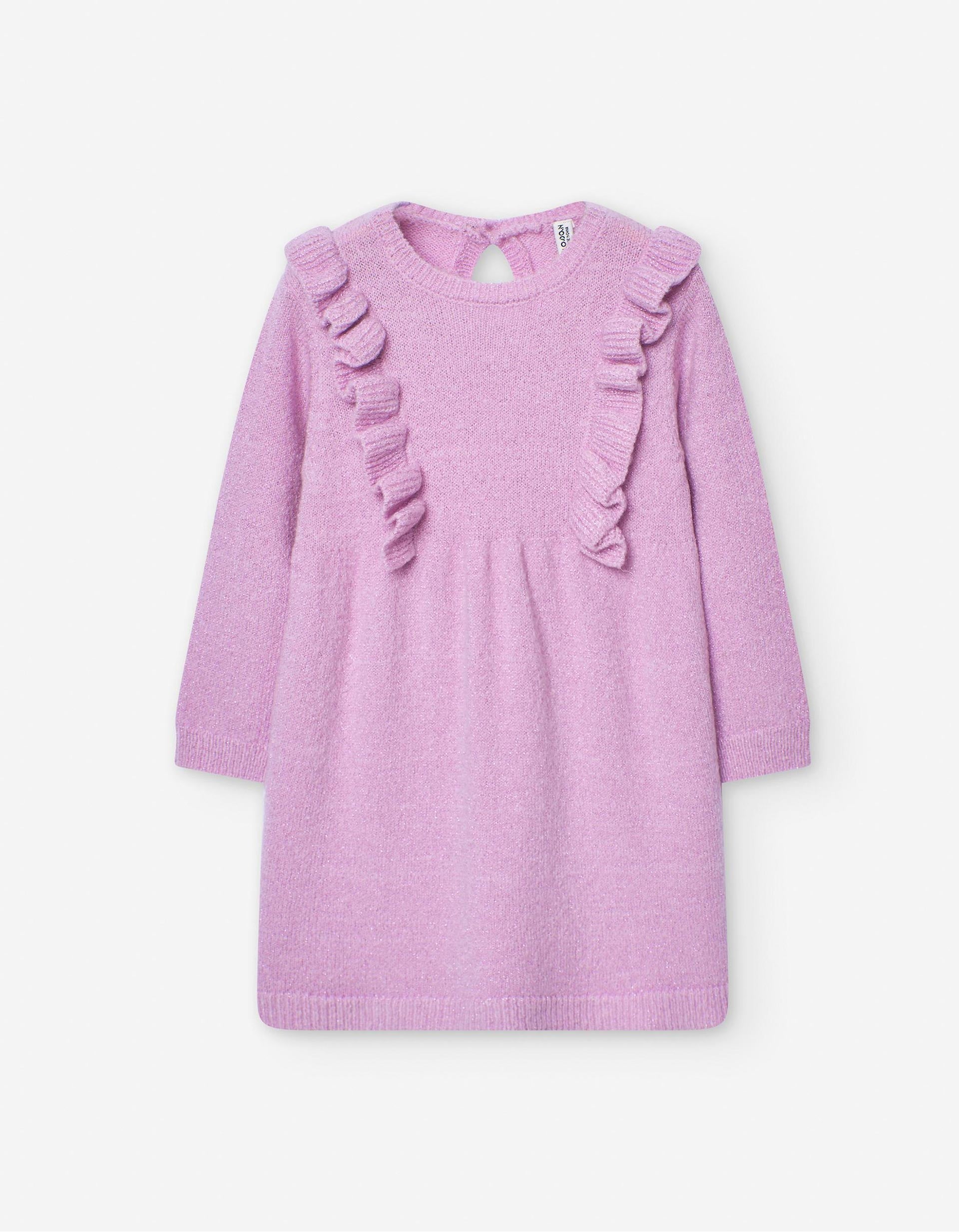 Robe en Maille avec Volants pour Bébé Fille, Rose