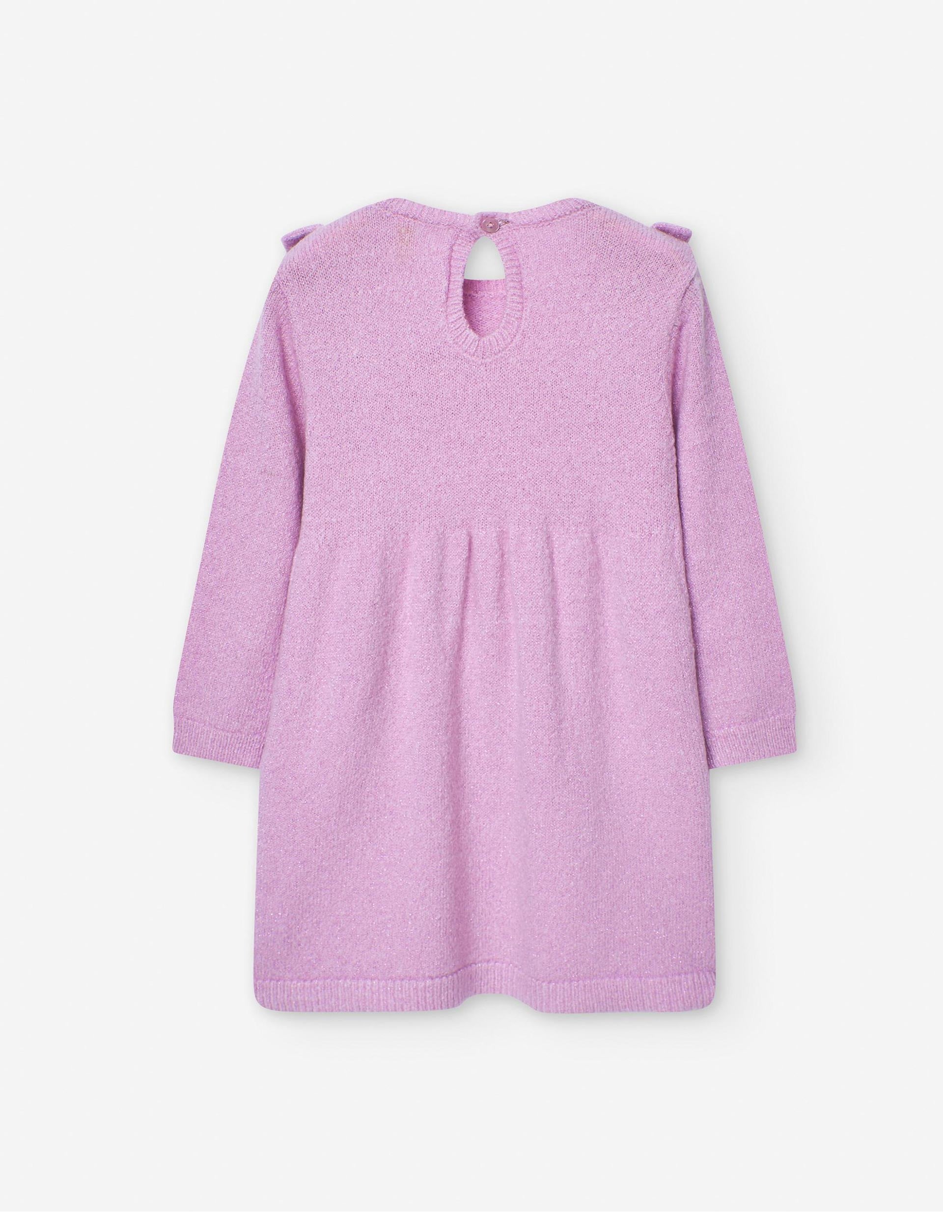 Robe en Maille avec Volants pour Bébé Fille, Rose