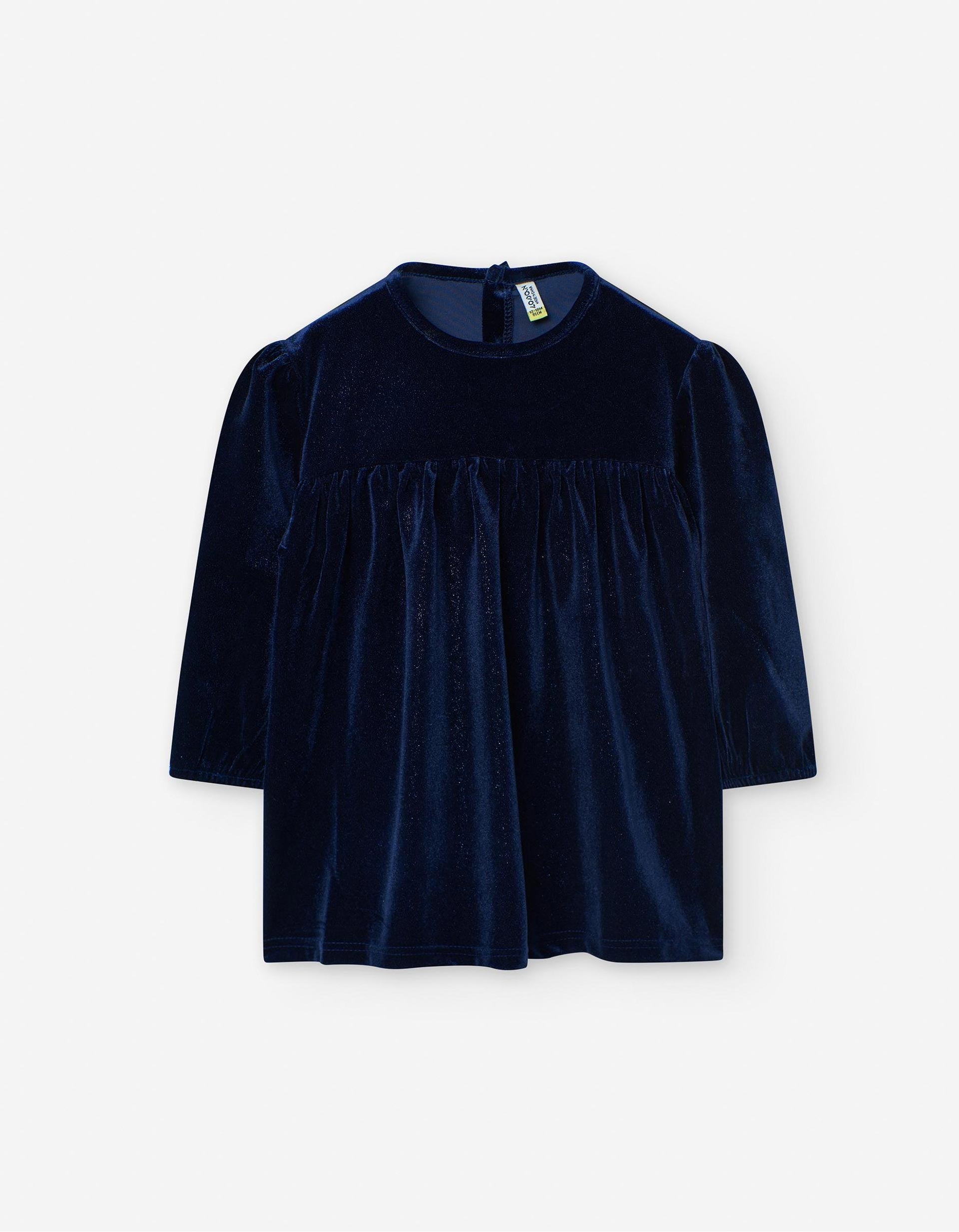 Robe en Velours Pailletté pour Bébé Fille, Bleu Foncé