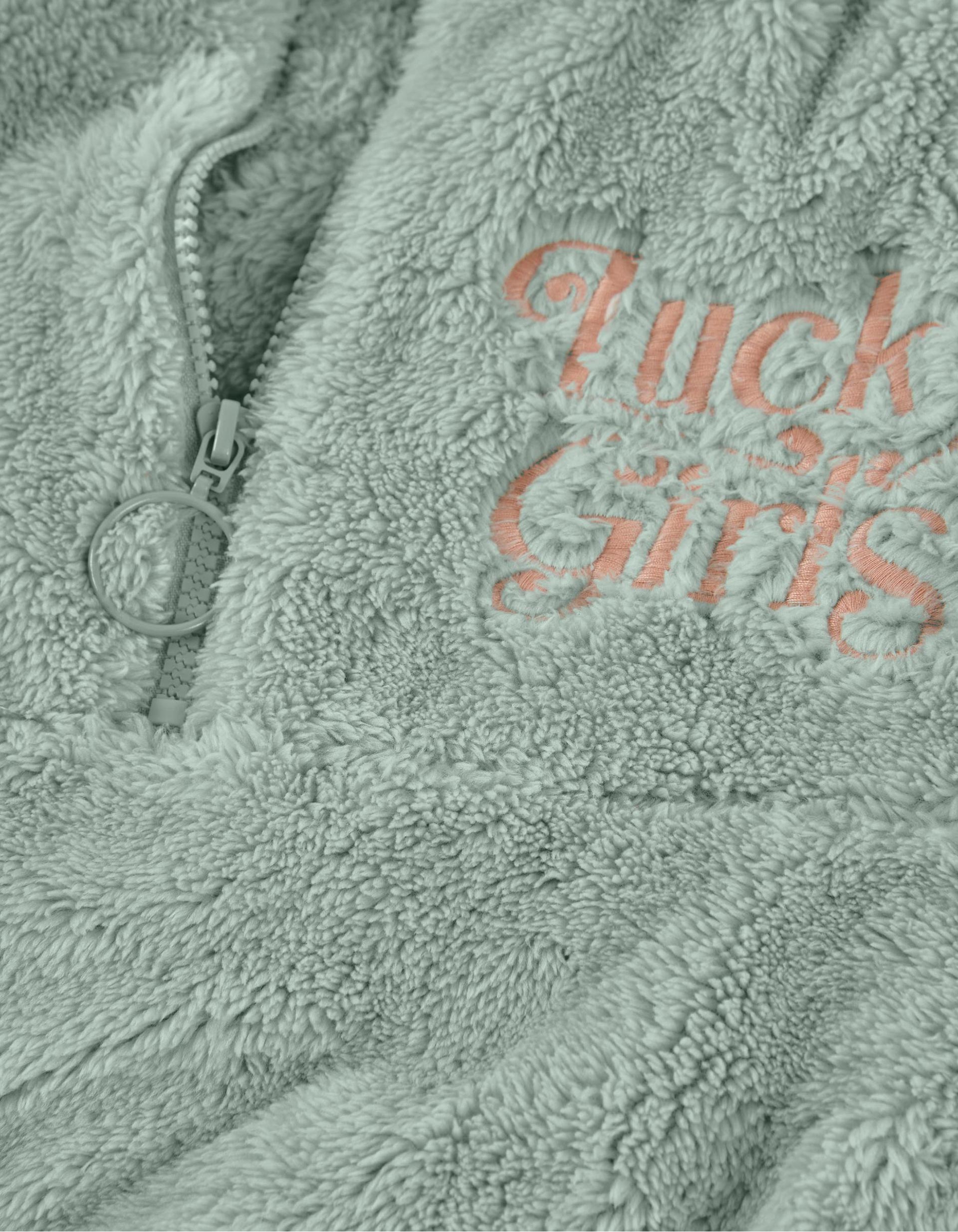 Sweat en Peluche pour Fille 'Lucky girls', Vert Eau