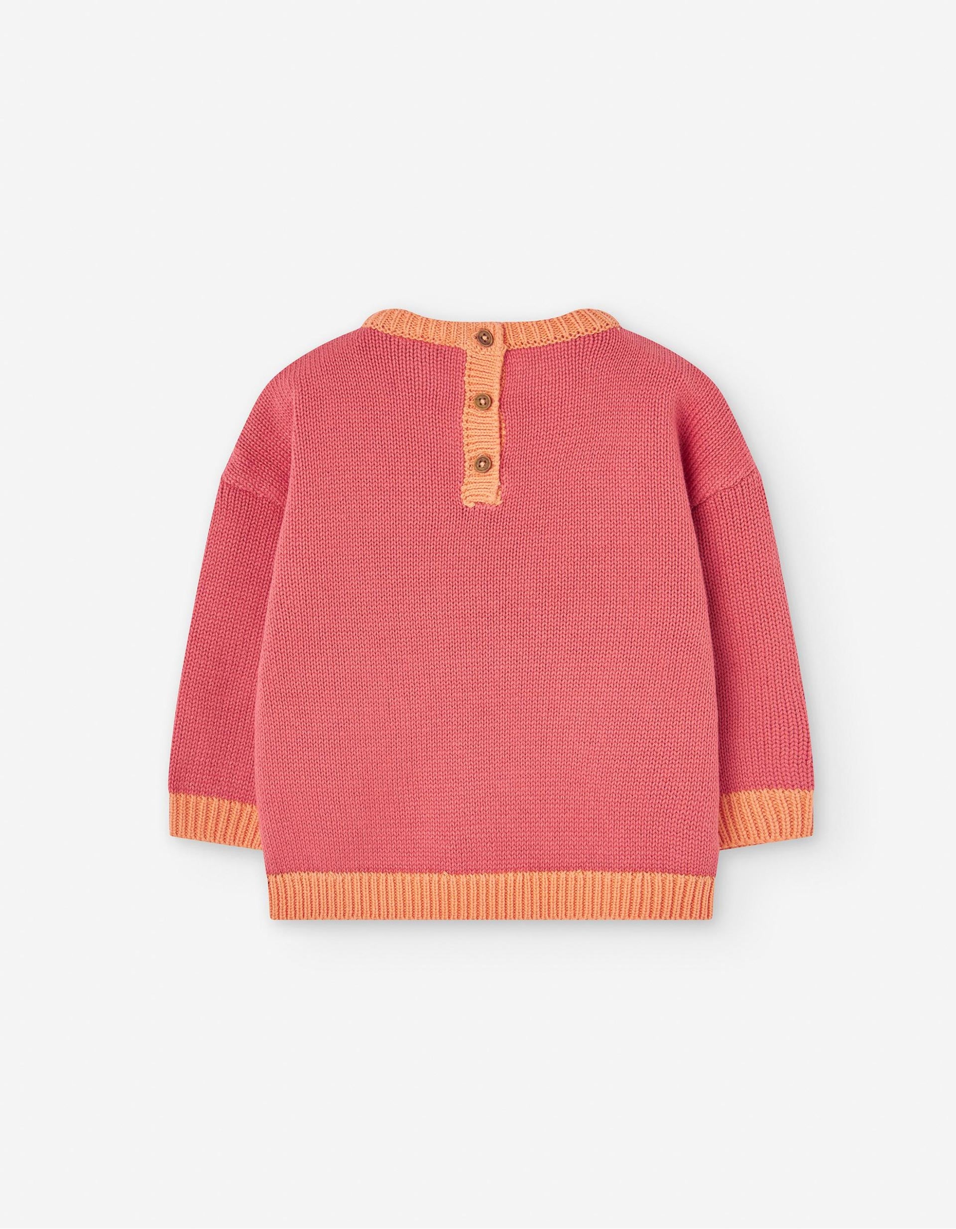 Pull en Maille pour Bébé Fille 'Arc-en-Ciel', Multicolore