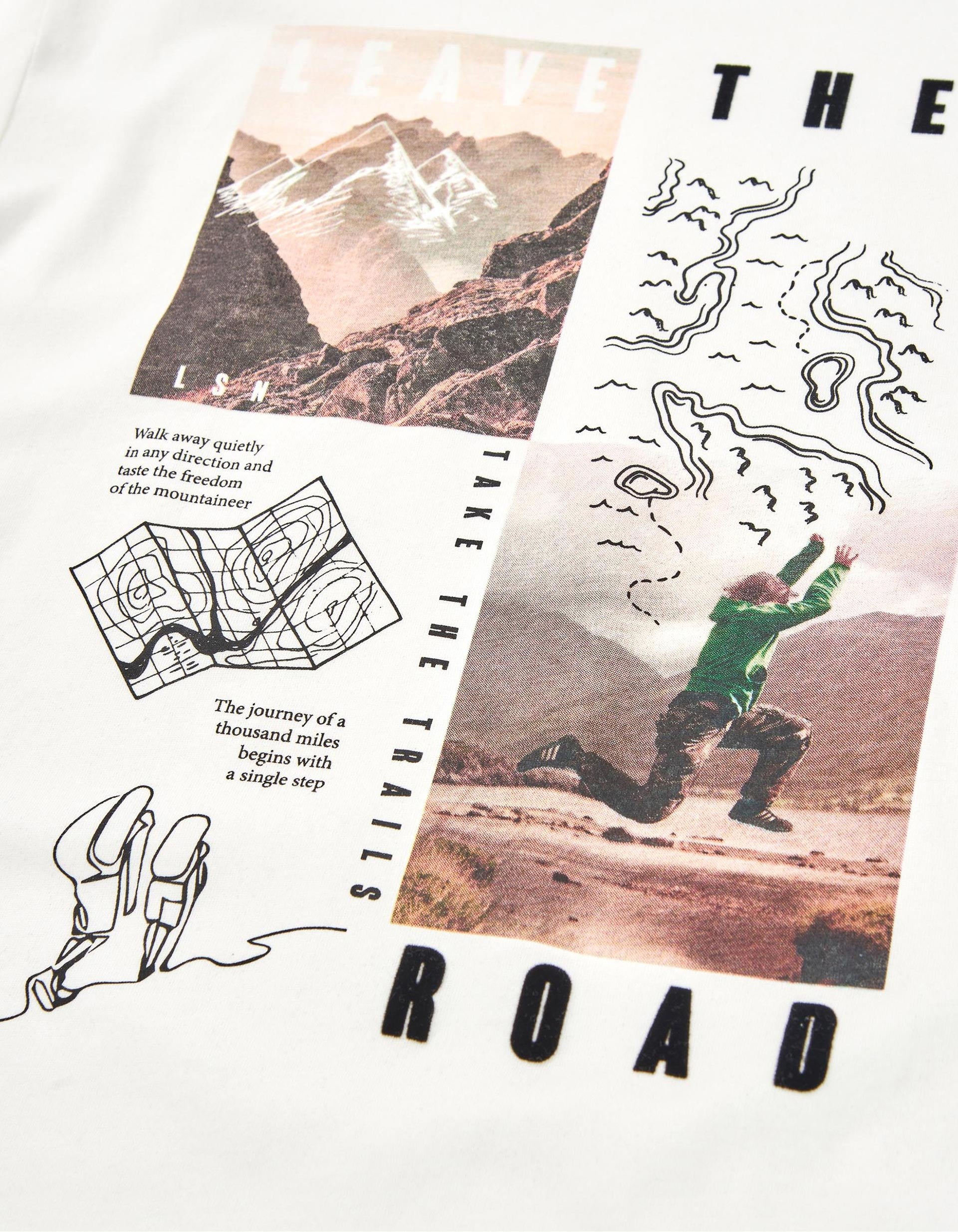 Camiseta de Manga Larga para Niño 'The Road', Blanco