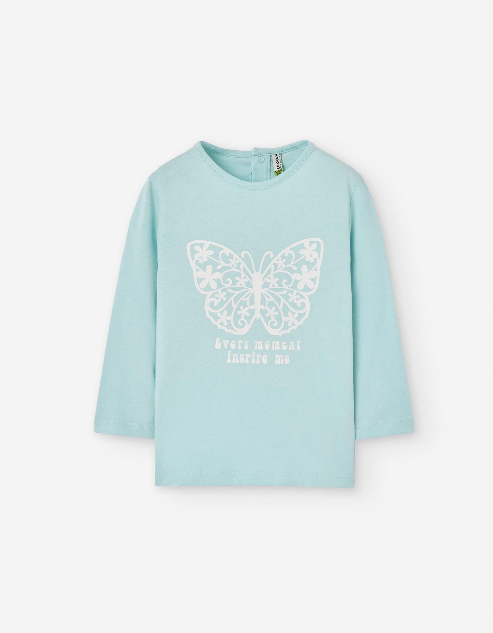 Long Sleeve T-shirt for Baby Girls 'Butterfly', Blue