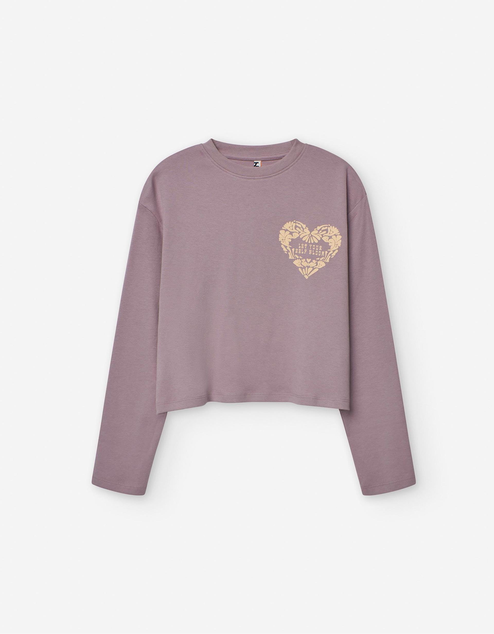 Long Sleeve T-shirt for Girls 'Heart', Pink